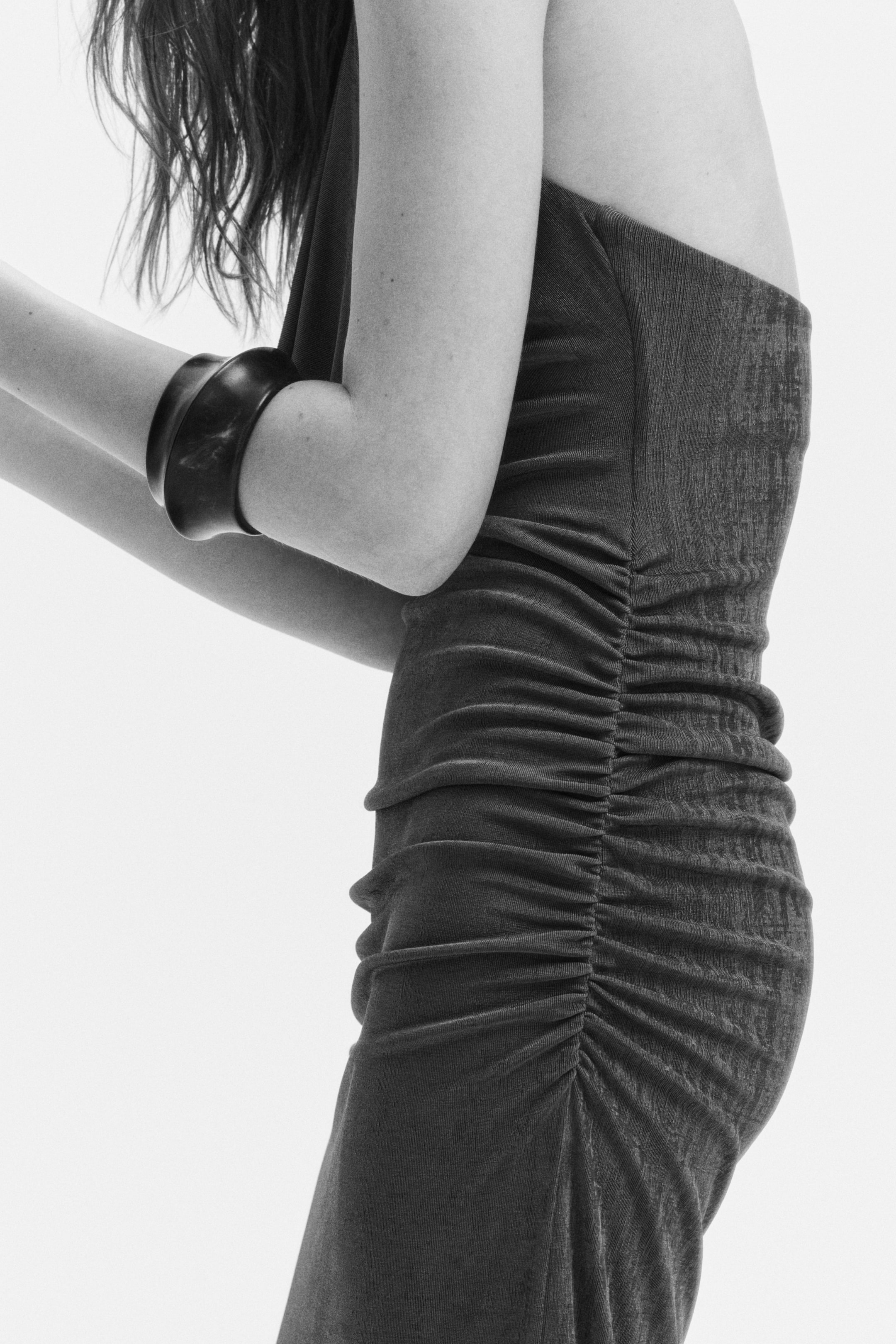 Cowl-Neck Halterneck Dress