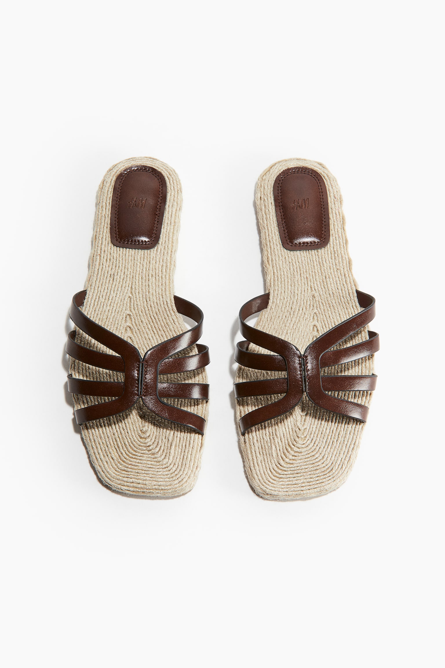 Espadrille-Sandalen - Dunkelbraun/Hellbeige/Schwarz - 4