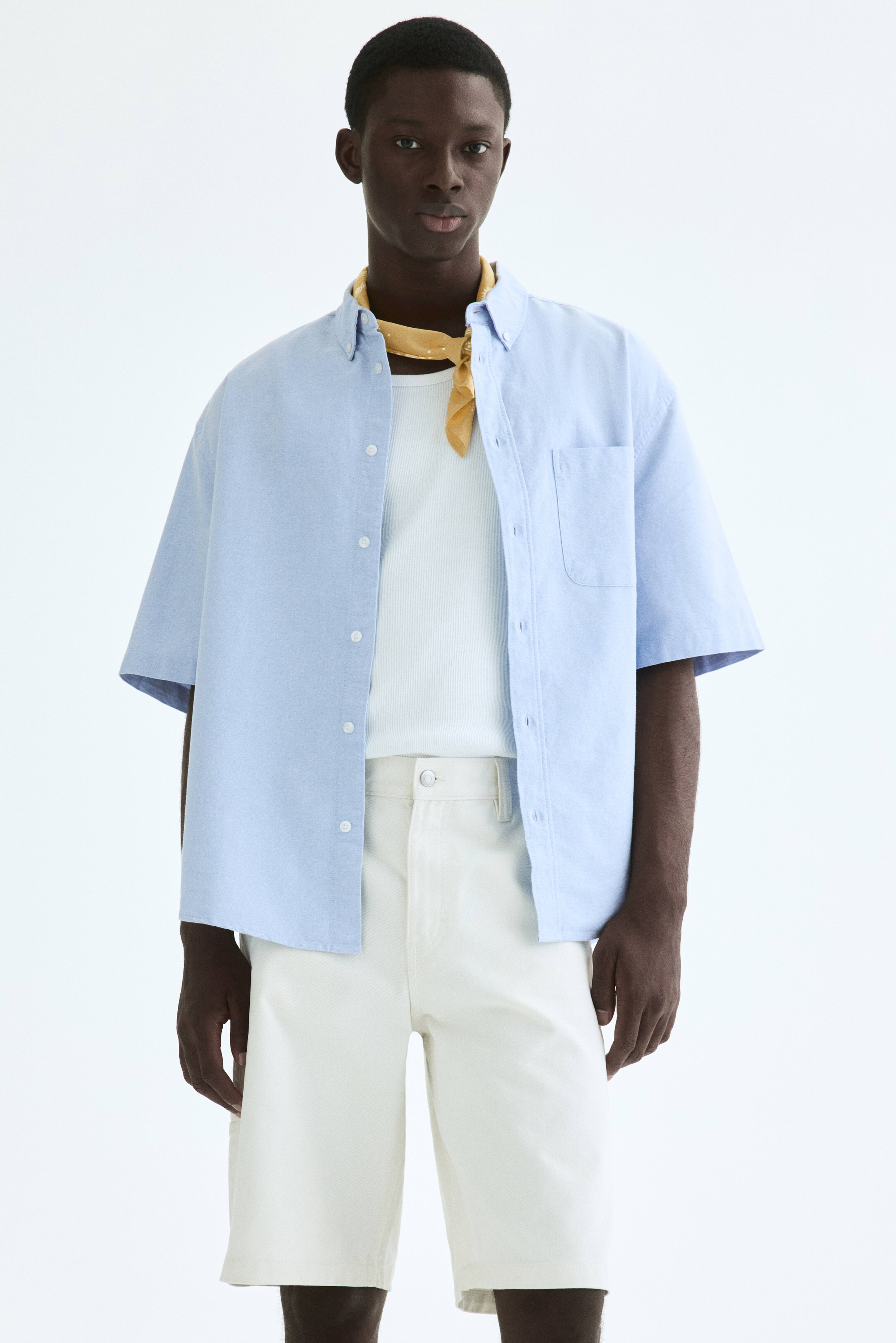 Chemise Oxford décontractée avec manches courtes