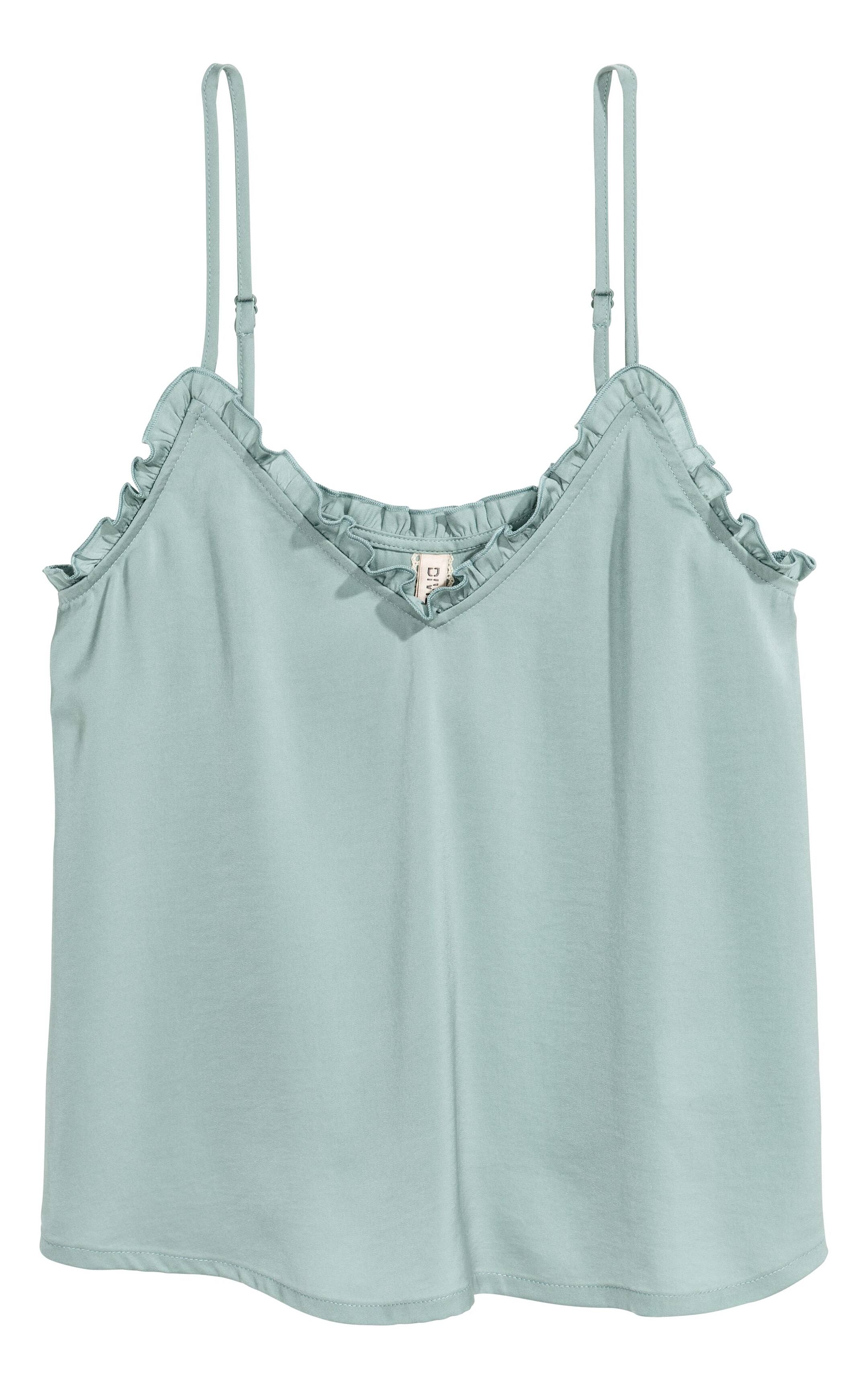 View larger image: Satin strappy top - Dusky green - Ladies | H&M GB 1