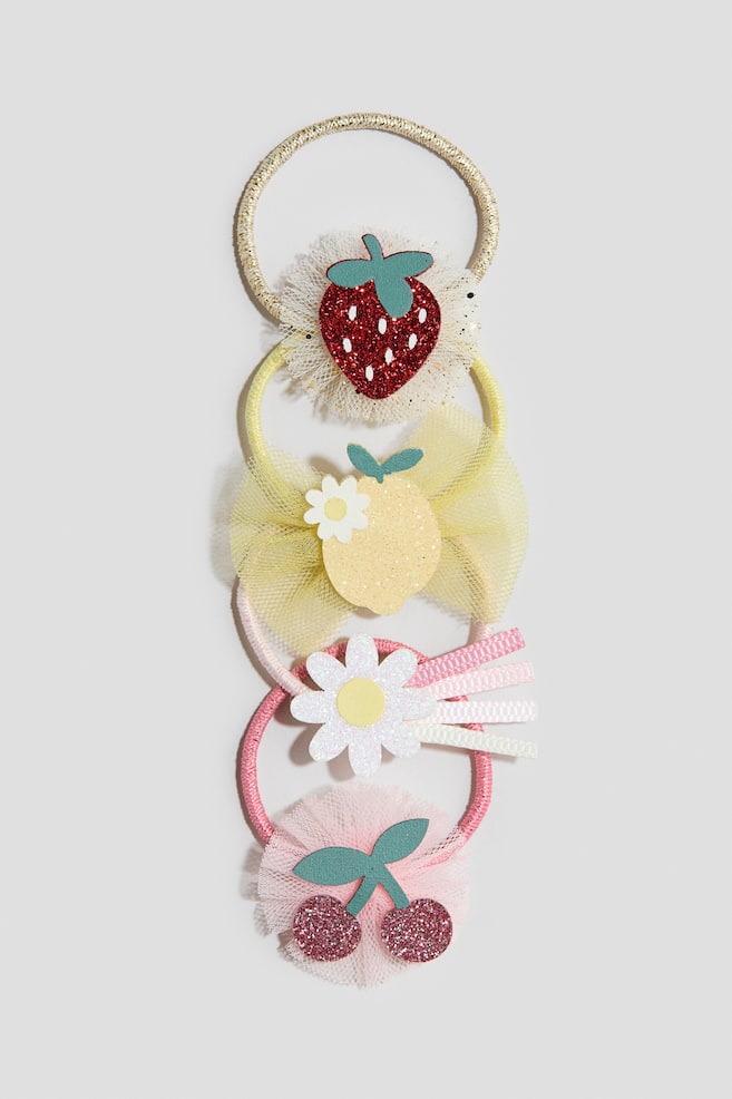 Pack de 4 coleteros con aplicación - Rosa/Frutas - 1