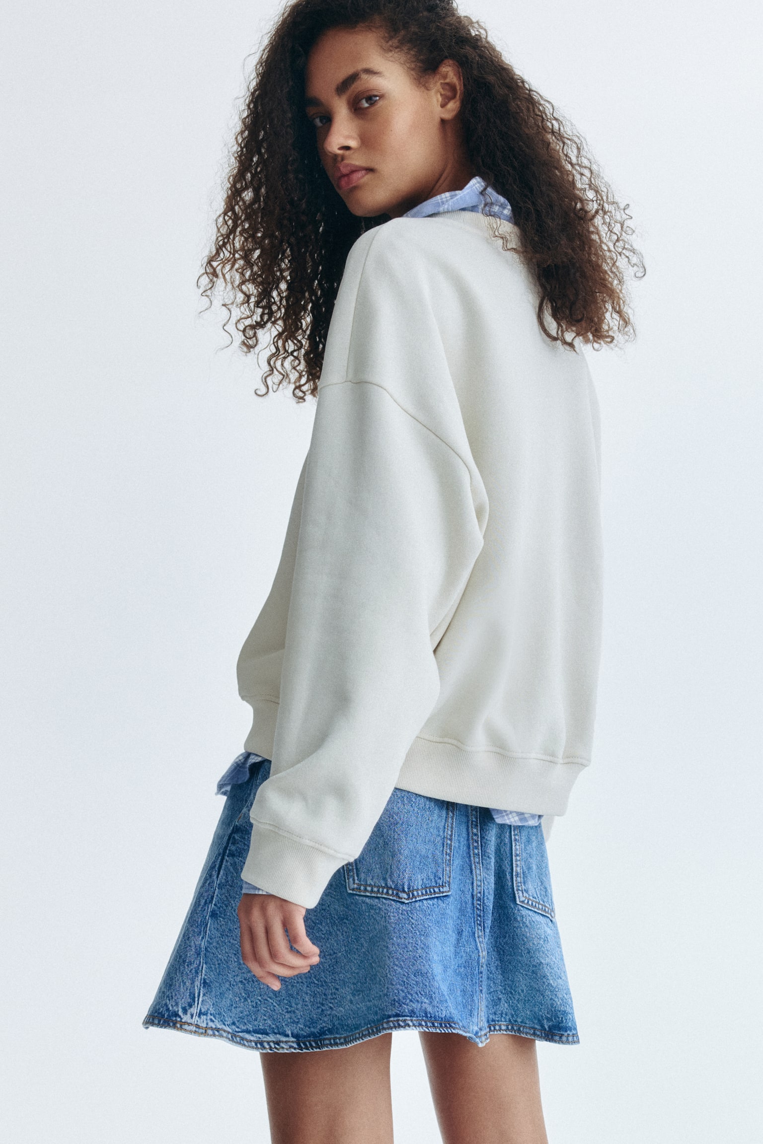 Motif-detail sweatshirt - Light beige/A/Grey marl/32 - 5