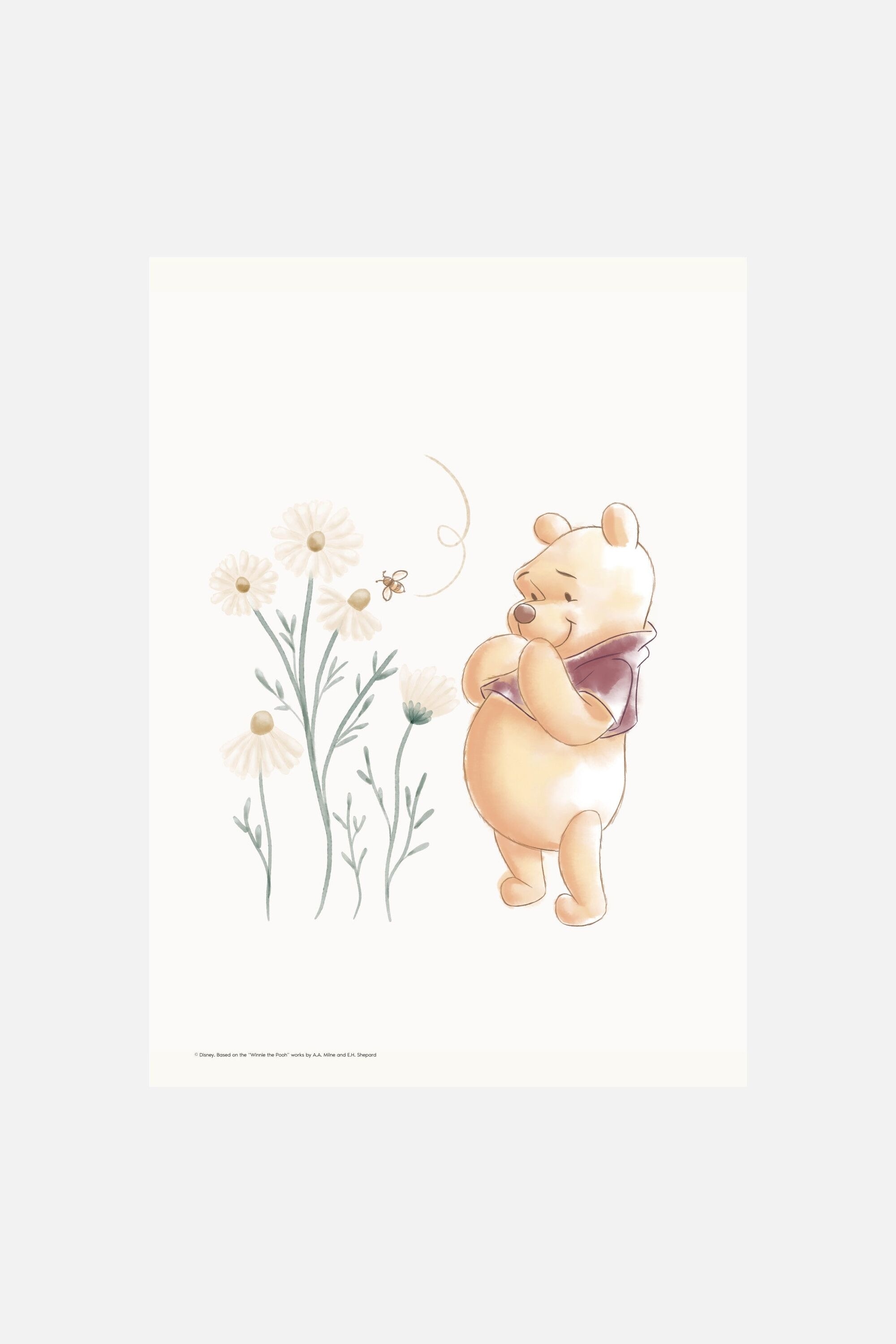 Poster & Frame - Disney - Winnie The Pooh With Daisies - Veelkleurig - size: 30x40