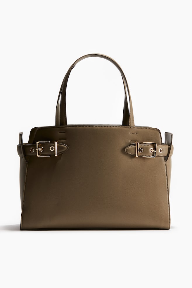 Buckle-detail tote bag - Dark beige - 1