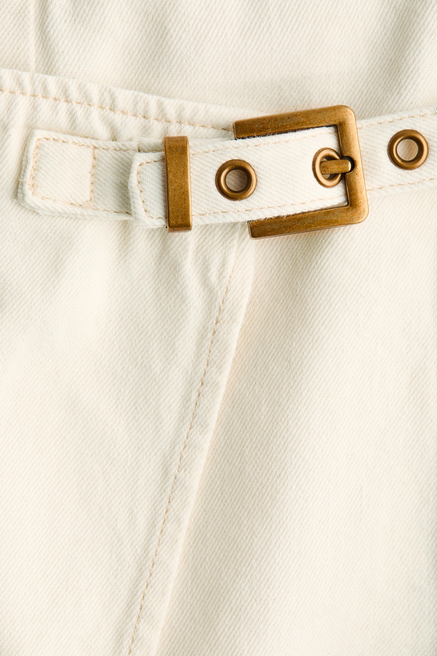 Wrapover denim skort - Light beige/Light denim blue - 4
