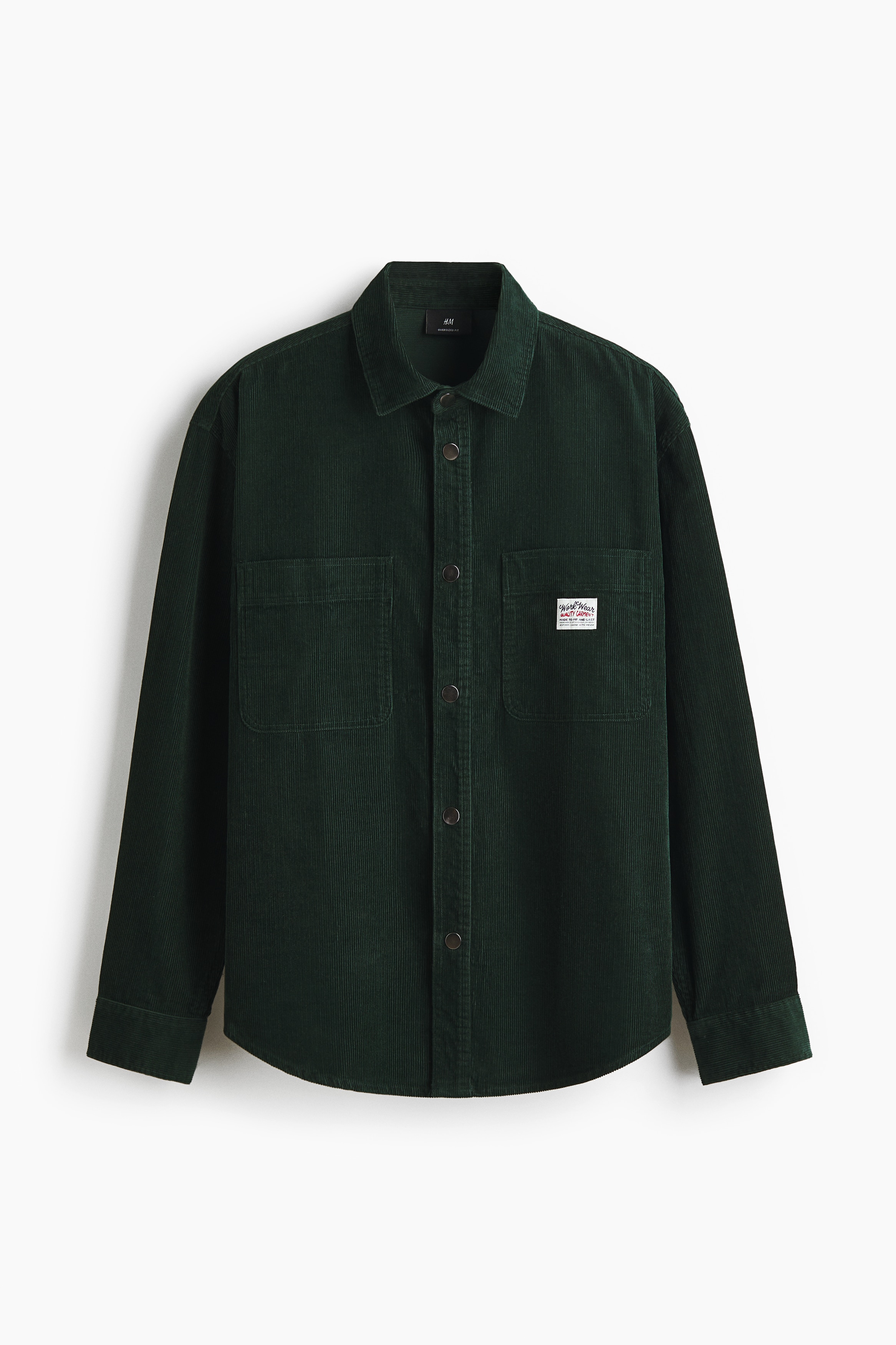 KITH XL コーデュロイ　ダークグリーン 長袖シャツ オーバーサイズ コットンコーデュロイシャツ - ダークグリーン - Men