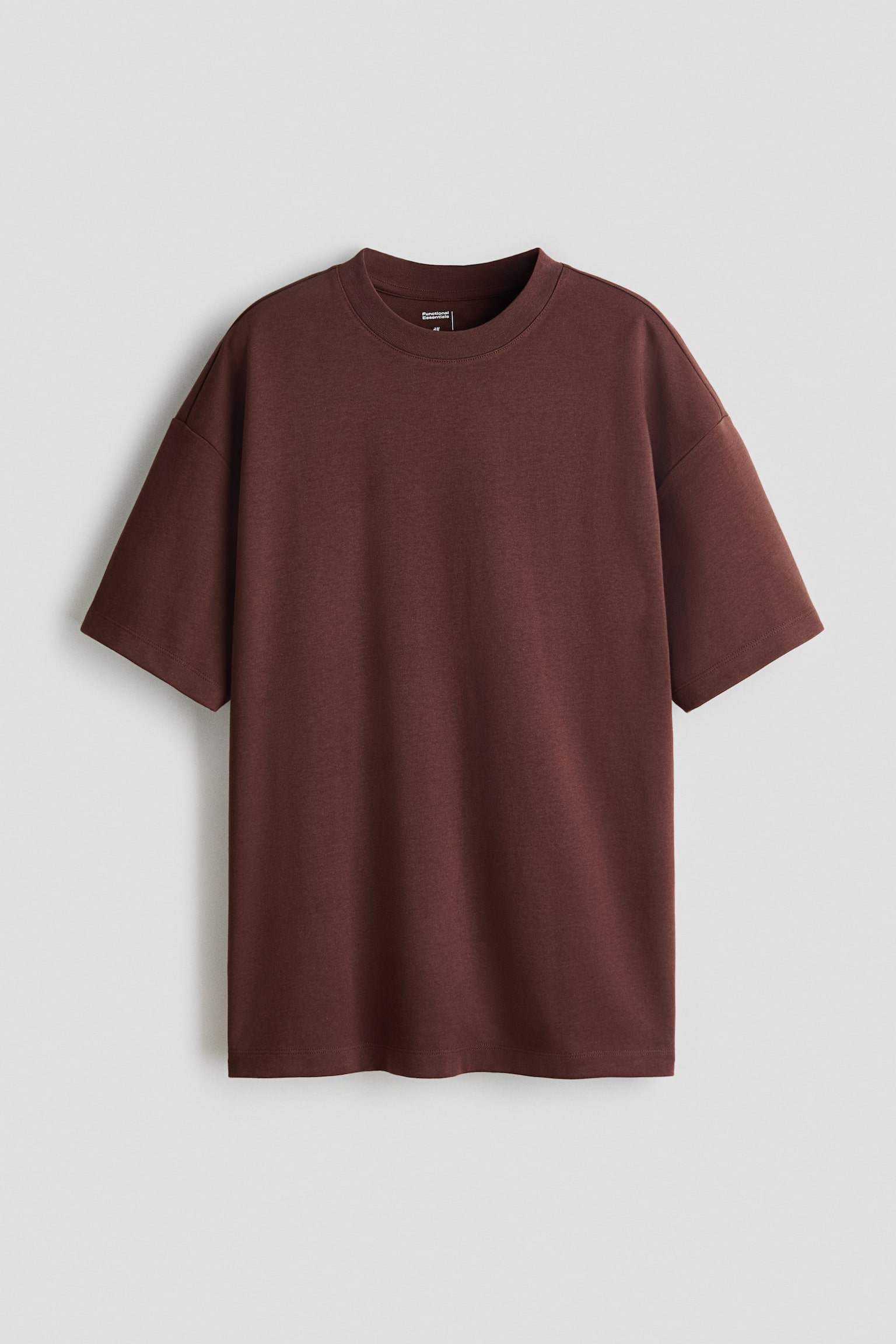 T-shirt Cooling Oversized Fit - Ciemnobrązowy/Biały/Czarny - 1