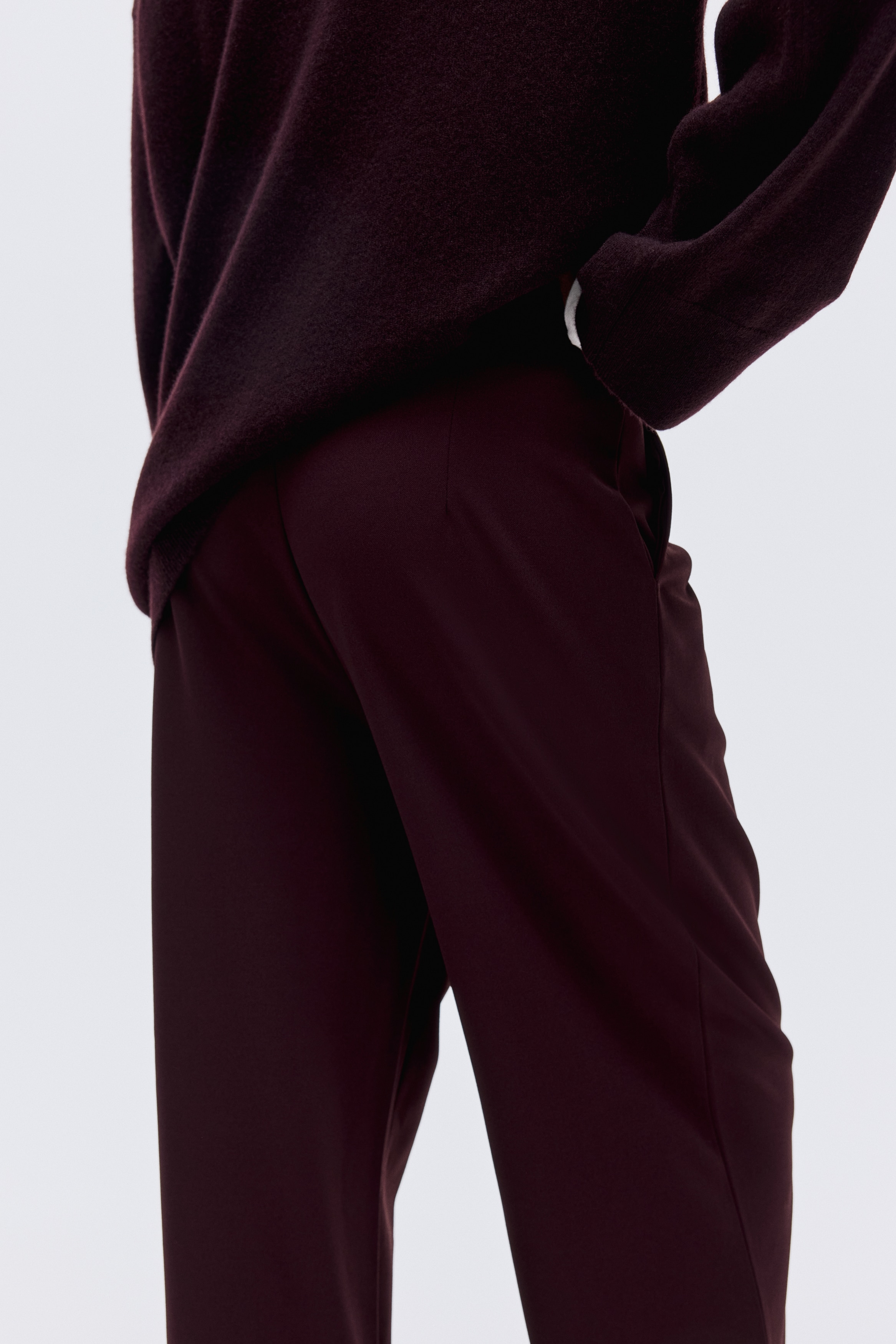 High-waisted tailored trousers