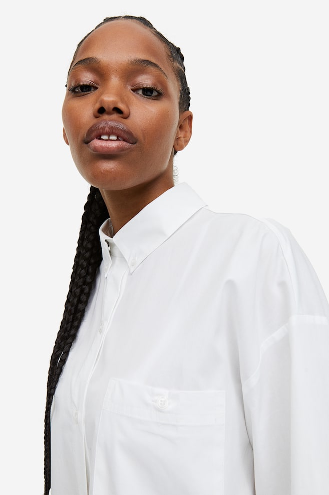 Oversized skjorte i poplin - Sort/Lys rosa/Hvid/Lyseblå/Stribet/Lys rosa/Stribet/dc/dc/dc - 9