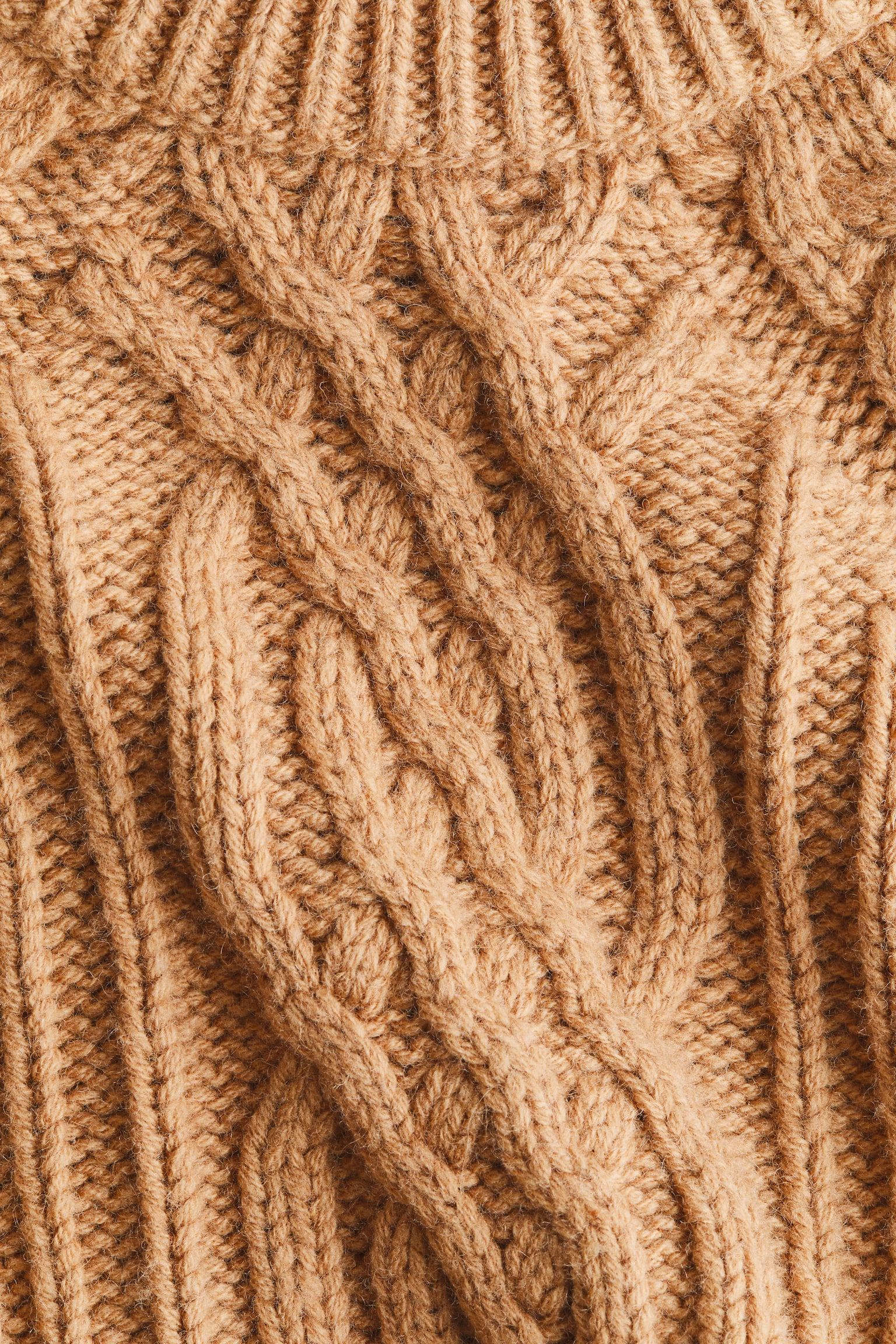 Cable-knit wool-blend jumper - Beige - 5