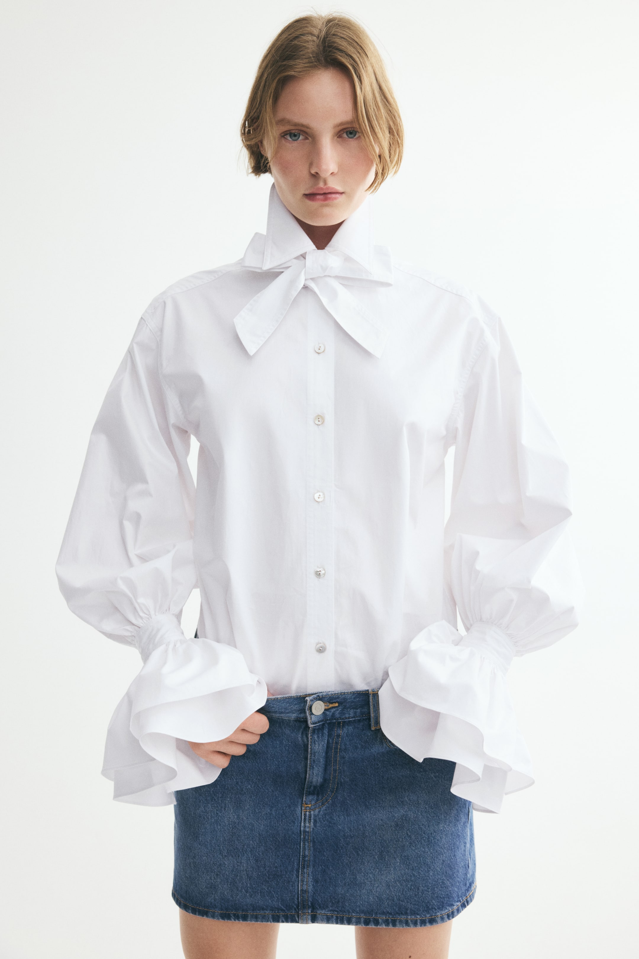 Bow-Detail Cotton Shirt