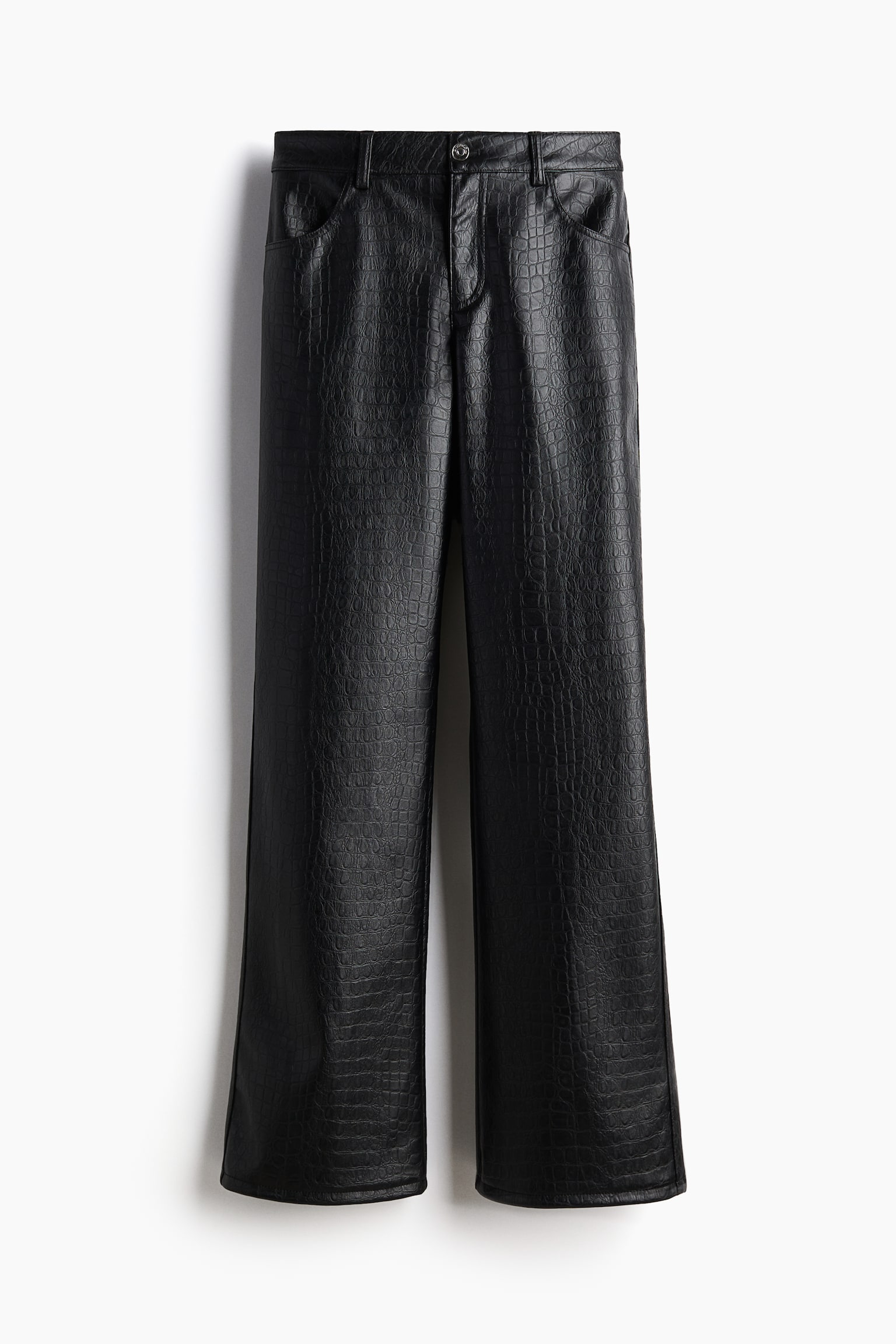 Straight coated trousers - Black/Crocodile-patterned/Black/Dark grey - 2