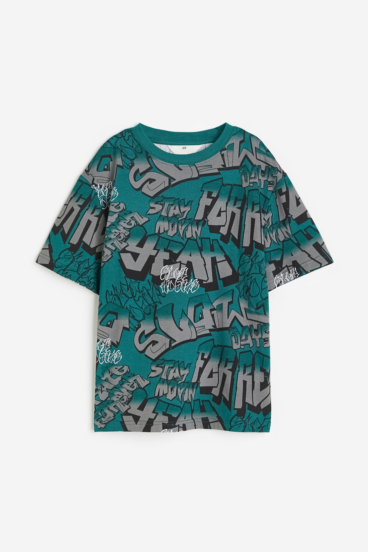 Printed T-shirt - Green/patterned - Kids | H&M US