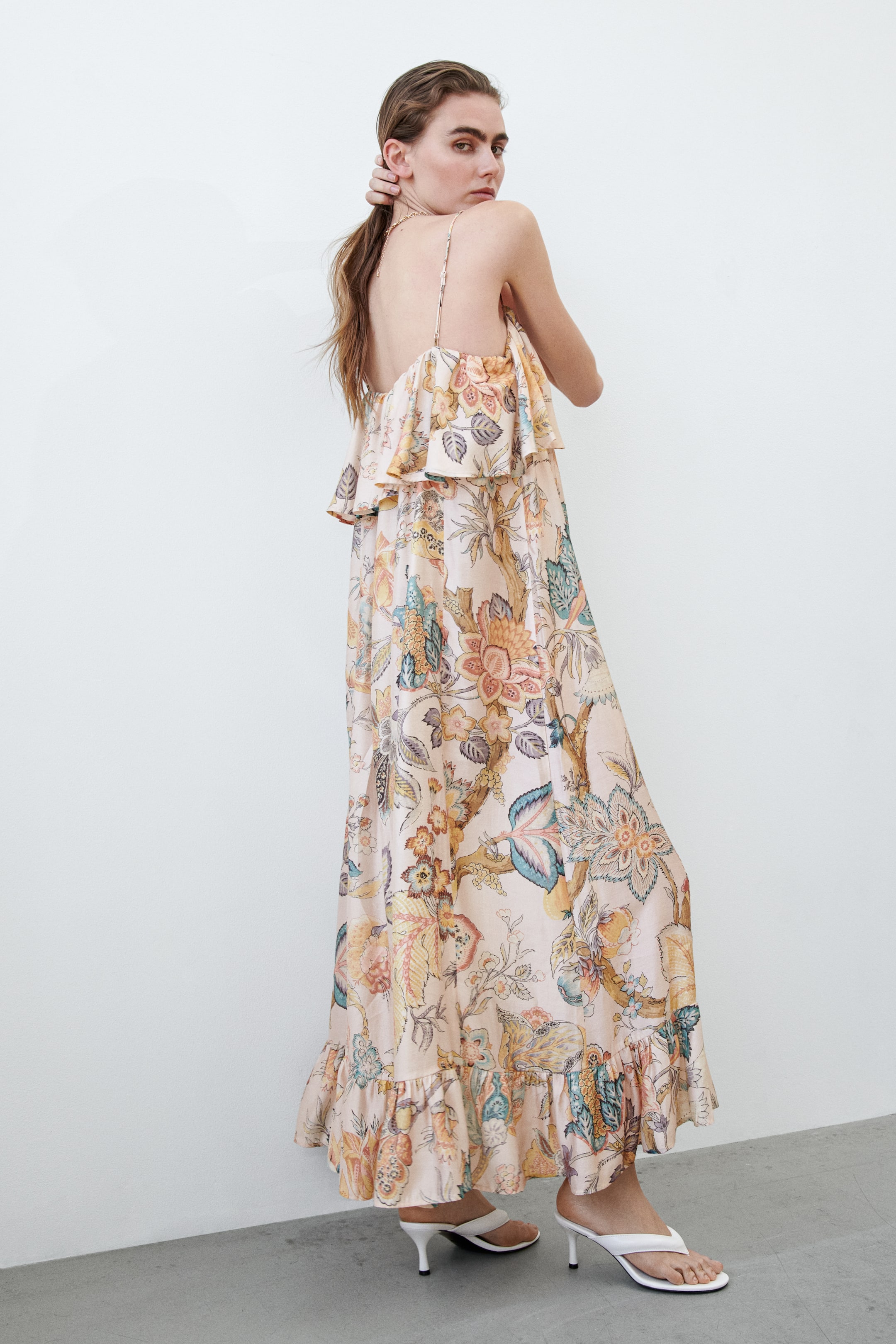 Ruffle-Trimmed A-Line Dress