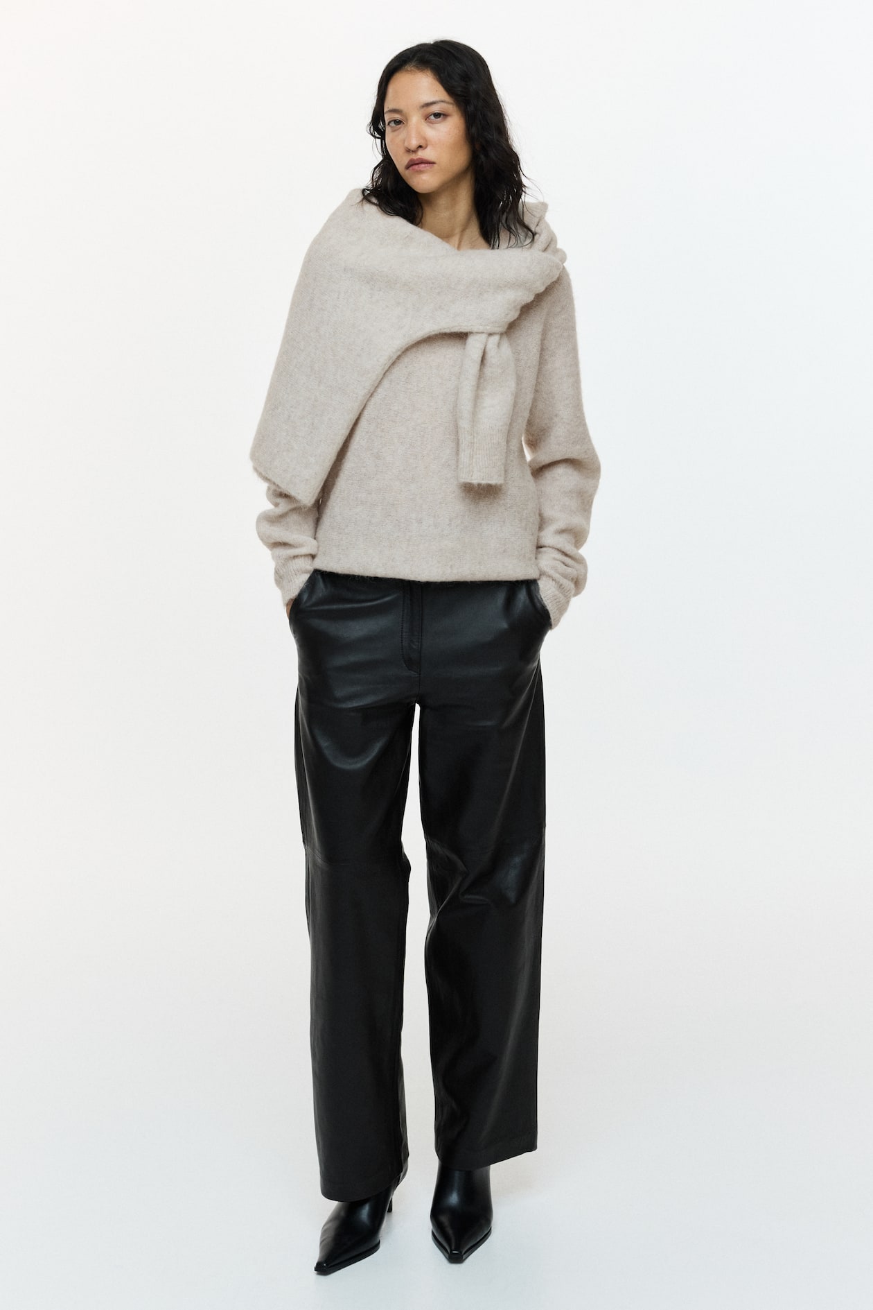 Alpaca-Blend One-Shoulder Sweater - image 2