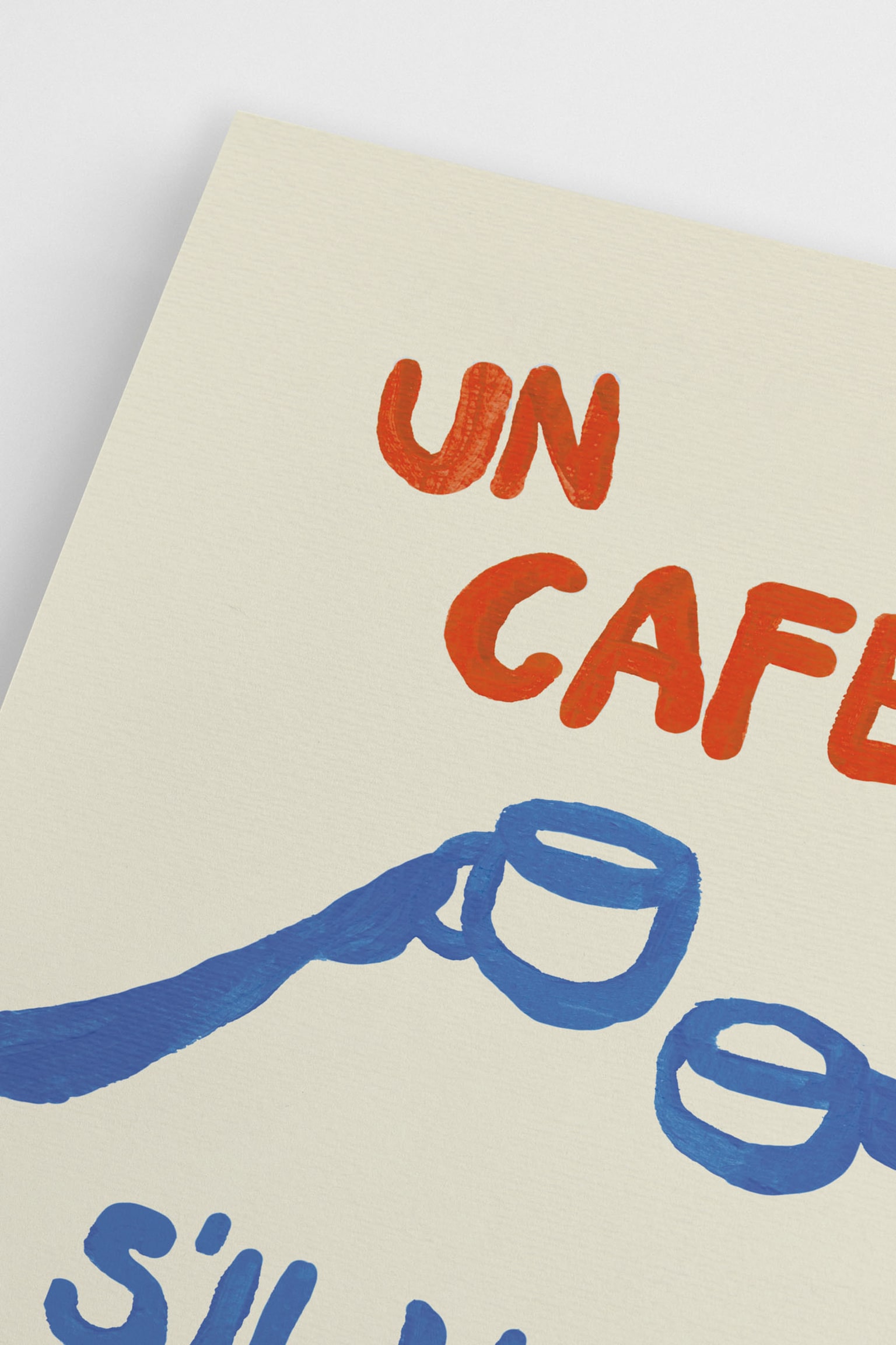 Un Café Poster - Blue/beige - 3