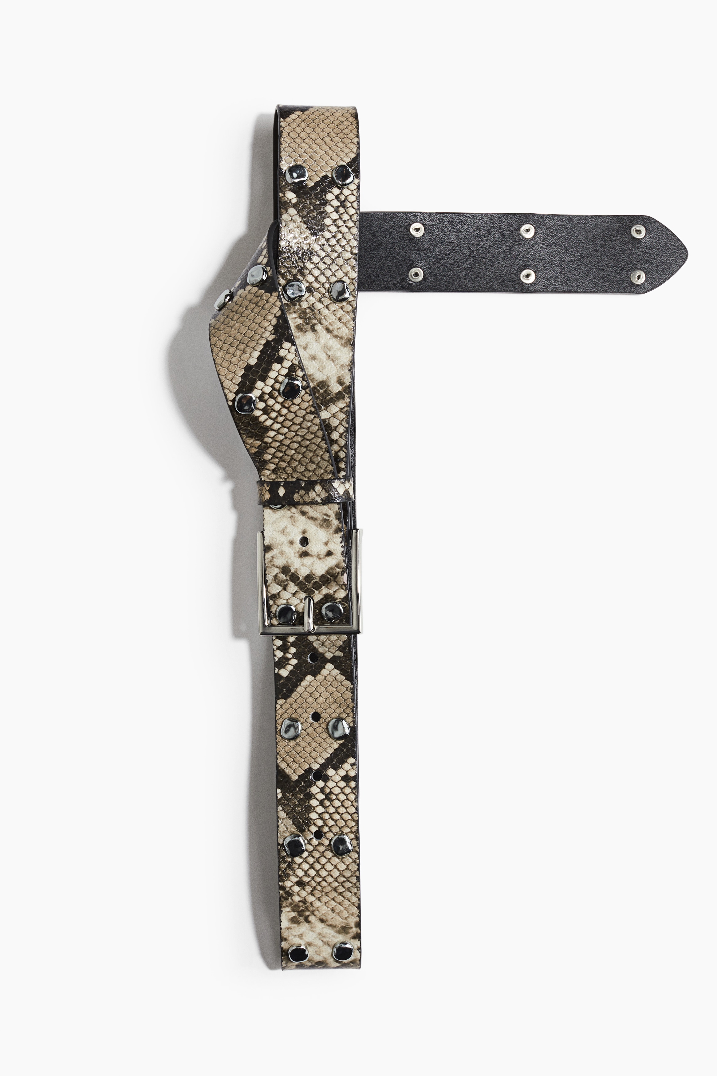 Midjeskärp - Beige/Ormskinnsmönstrad/Mörkbrun/Mörkbrun