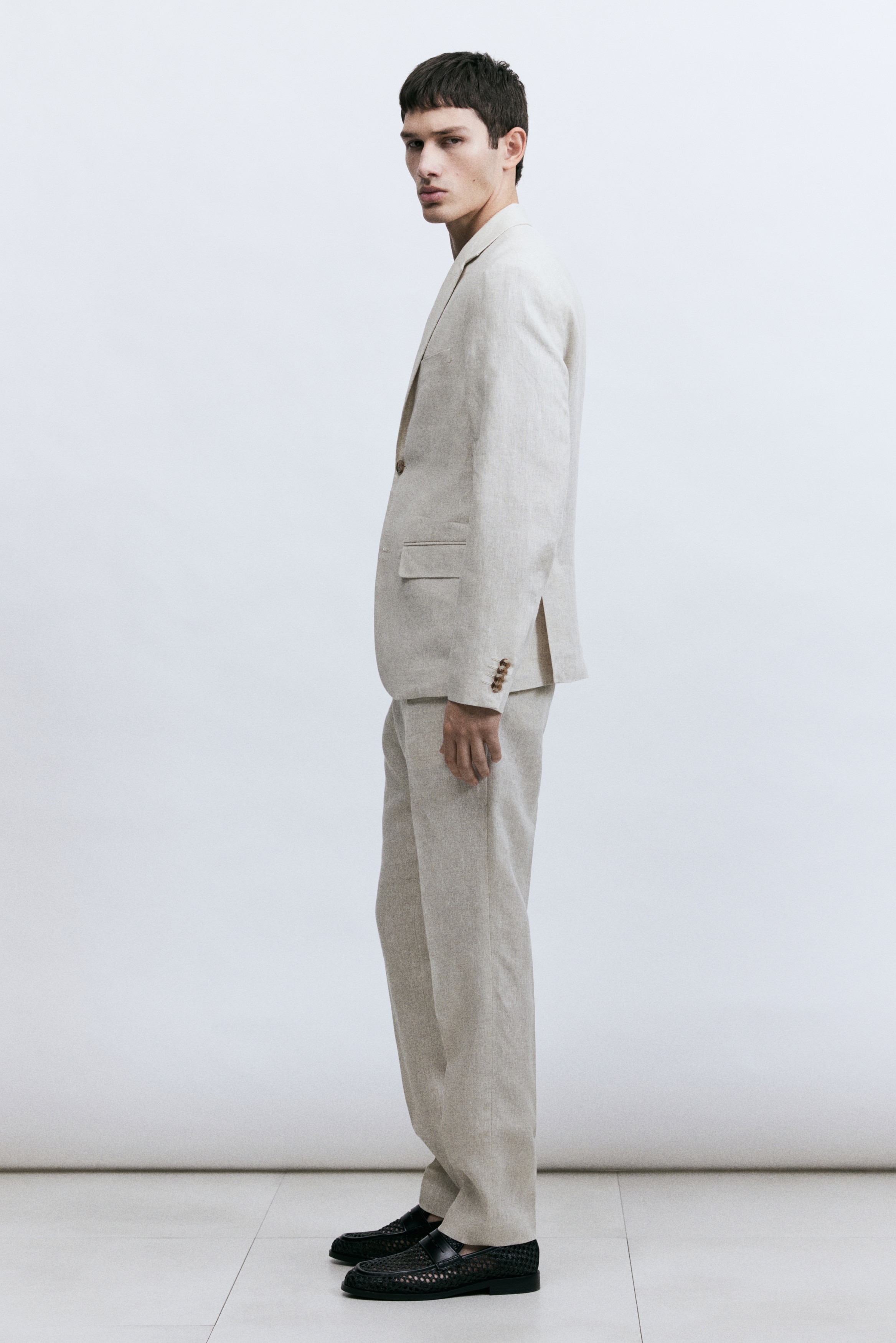 Slim Fit Linen suit trousers