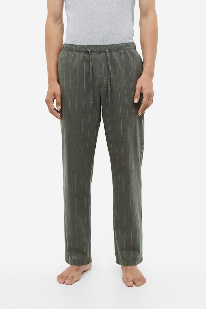 Relaxed Fit Pyjama bottoms - Dark green/Pinstriped/Dark grey/Checked/Light blue/Checked - 5