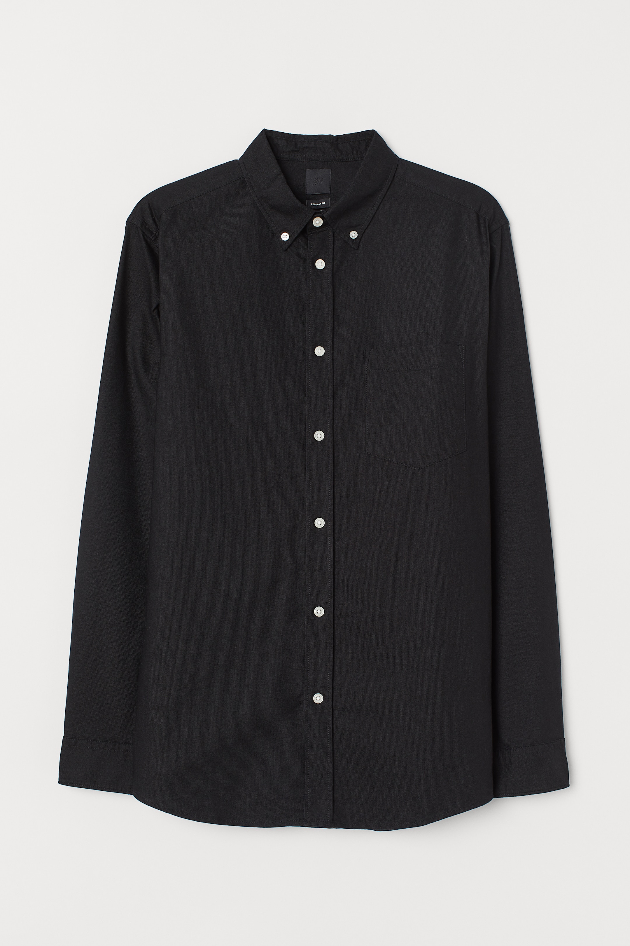 Regular Fit Oxford Shirt - Long sleeve - Regular length - Black 