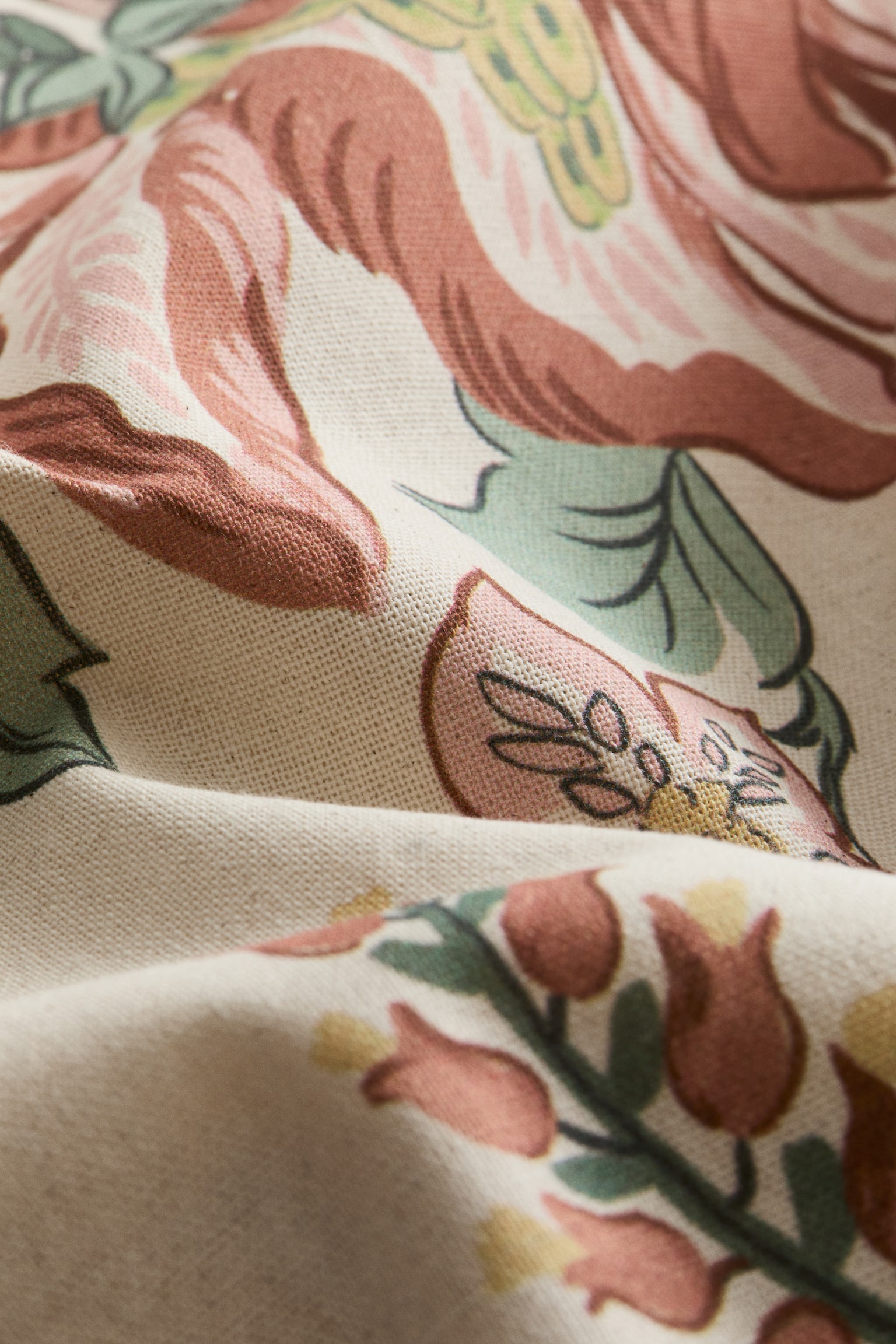 Декоративна калъфка от брезент с принт - Светлобежов/Цветя/Светлобежов/С десен - 3