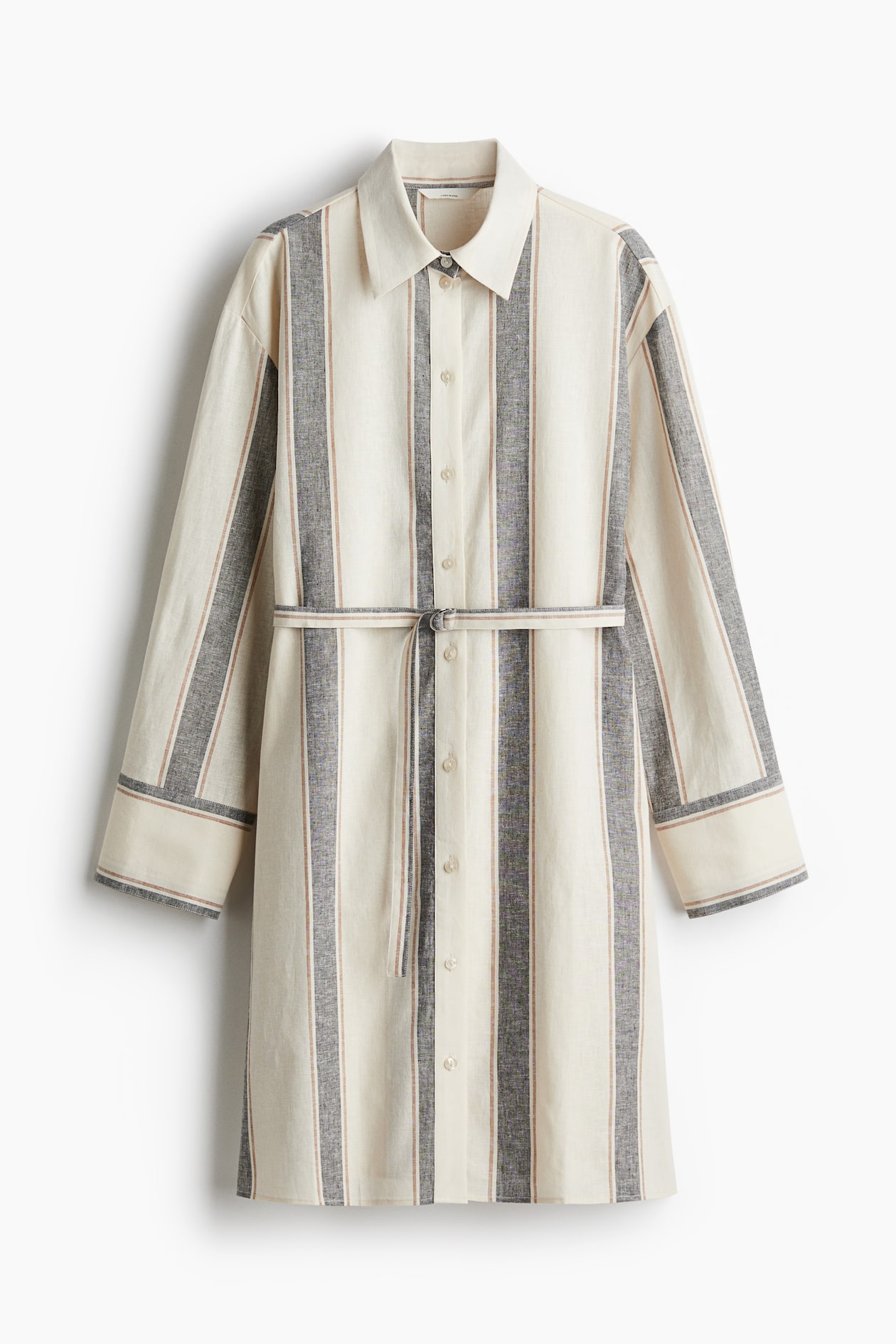 h&m linen shirt dress H&M Linen-Blend Shirt Dress