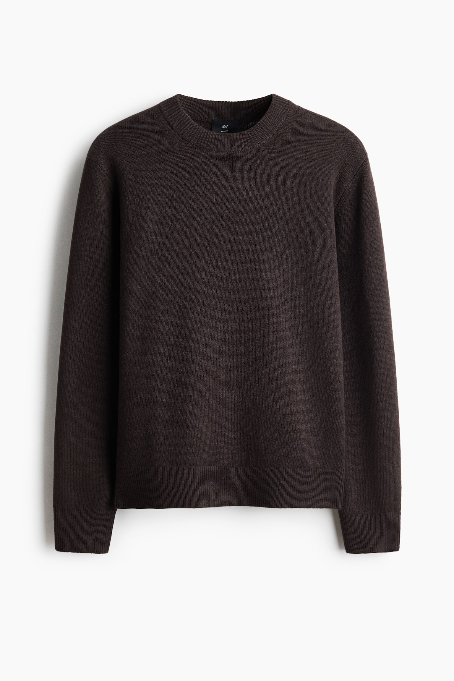 Мужской свитер H&M Regular-Fit Wool, цвет: Тёмный коричневый — фото 1