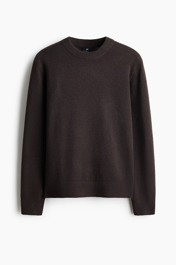 Мужской свитер H&M Regular-Fit Wool, цвет: Тёмный коричневый
