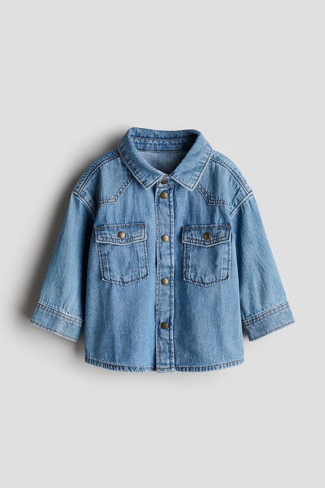 Chemise en denim de coton - Bleu denim - 1