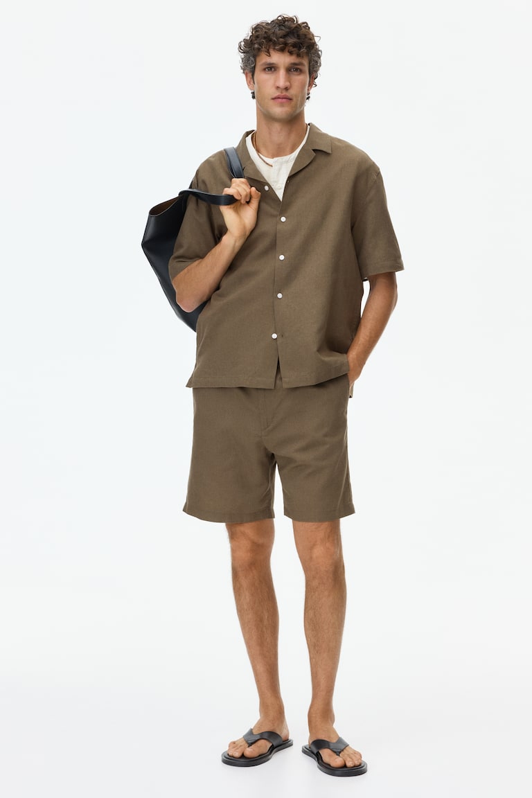 Letnja košulja od mešavine lana Relaxed Fit