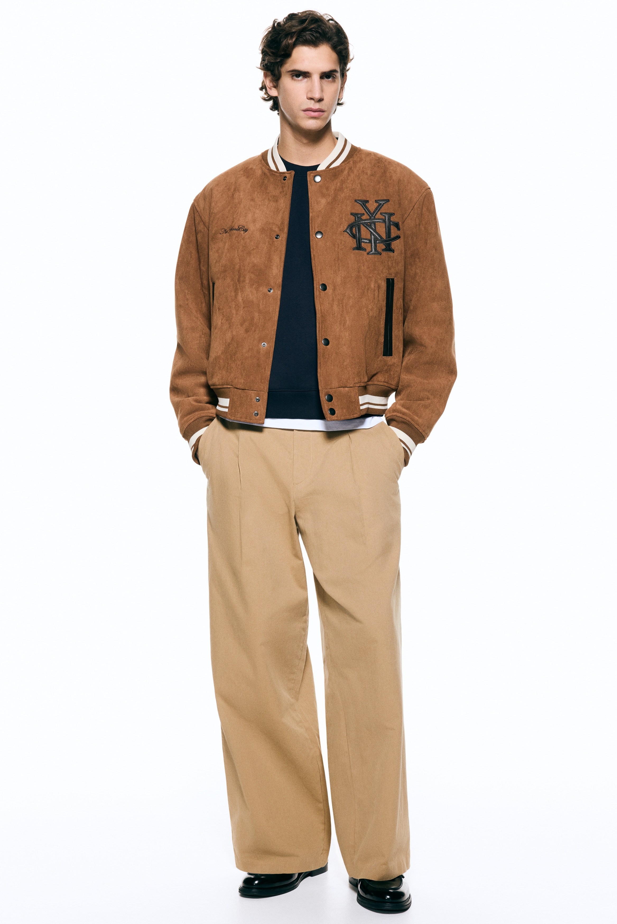 Elegante Hose in Loose Fit - Beige/Schwarz