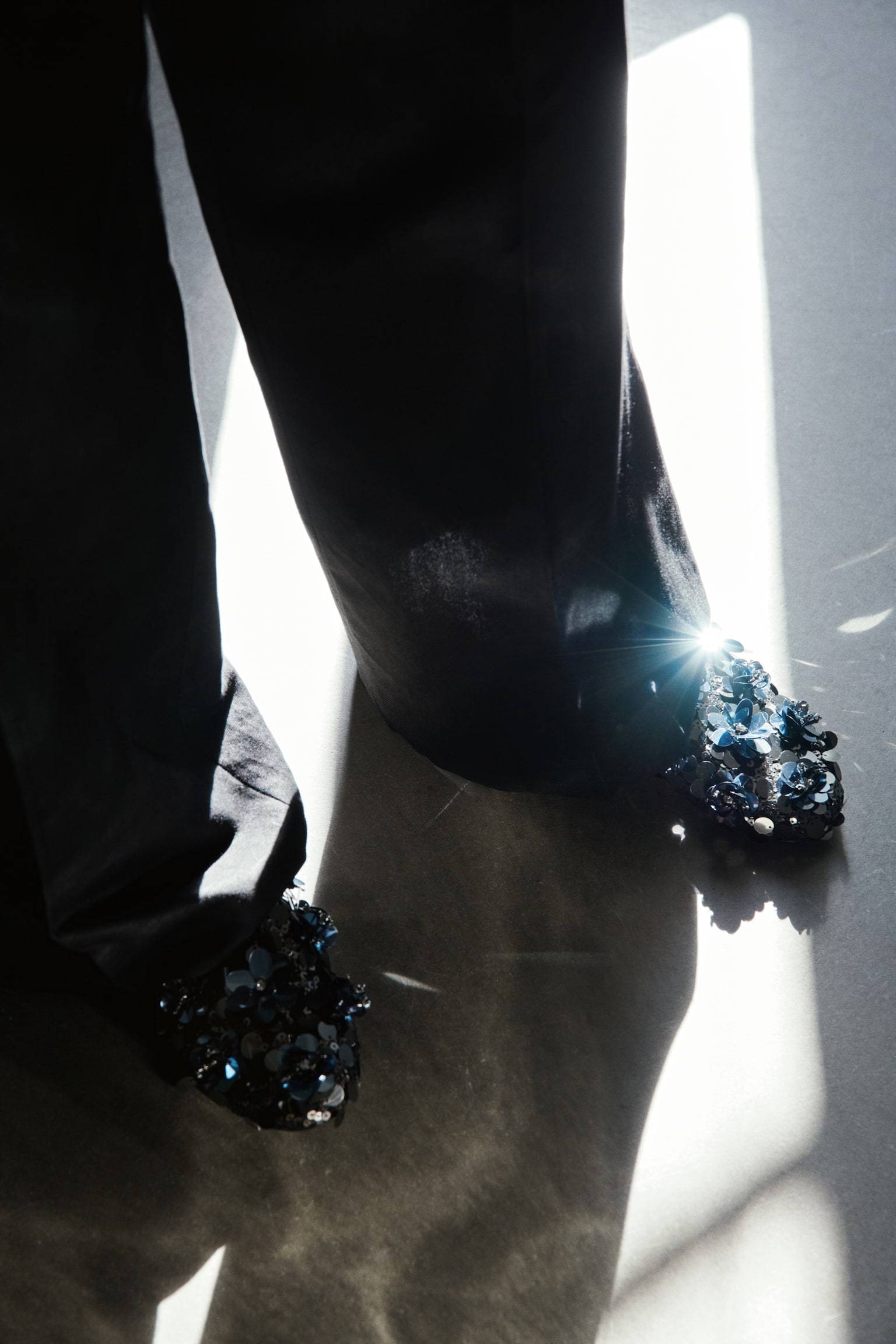 Sequined slippers - Blue/Silver-coloured/Black - 6