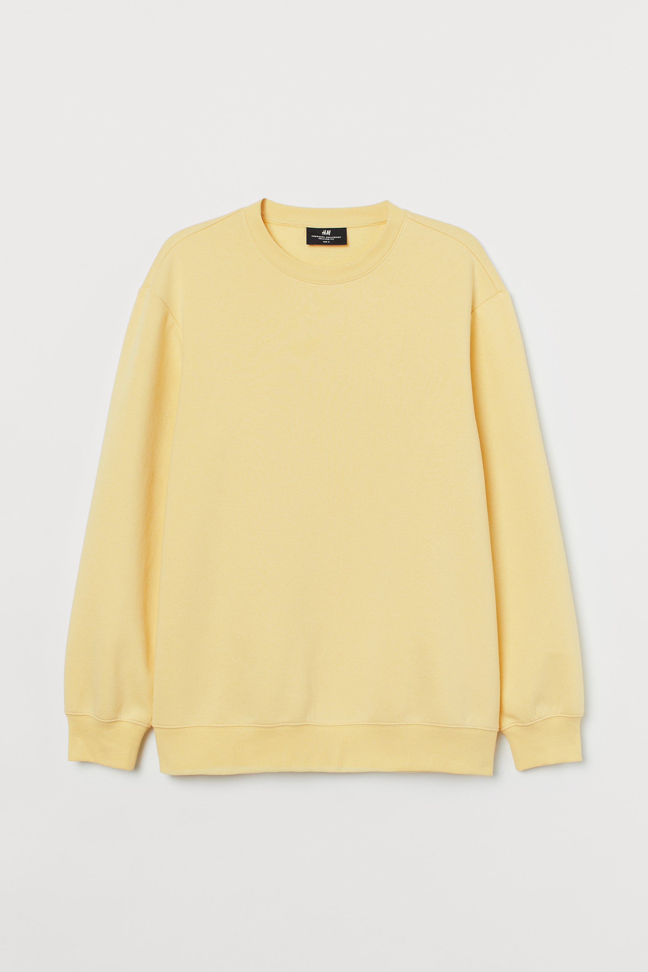 Relaxed Fit Sweatshirt - Round Neck - Long sleeve - Light yellow - Men ...