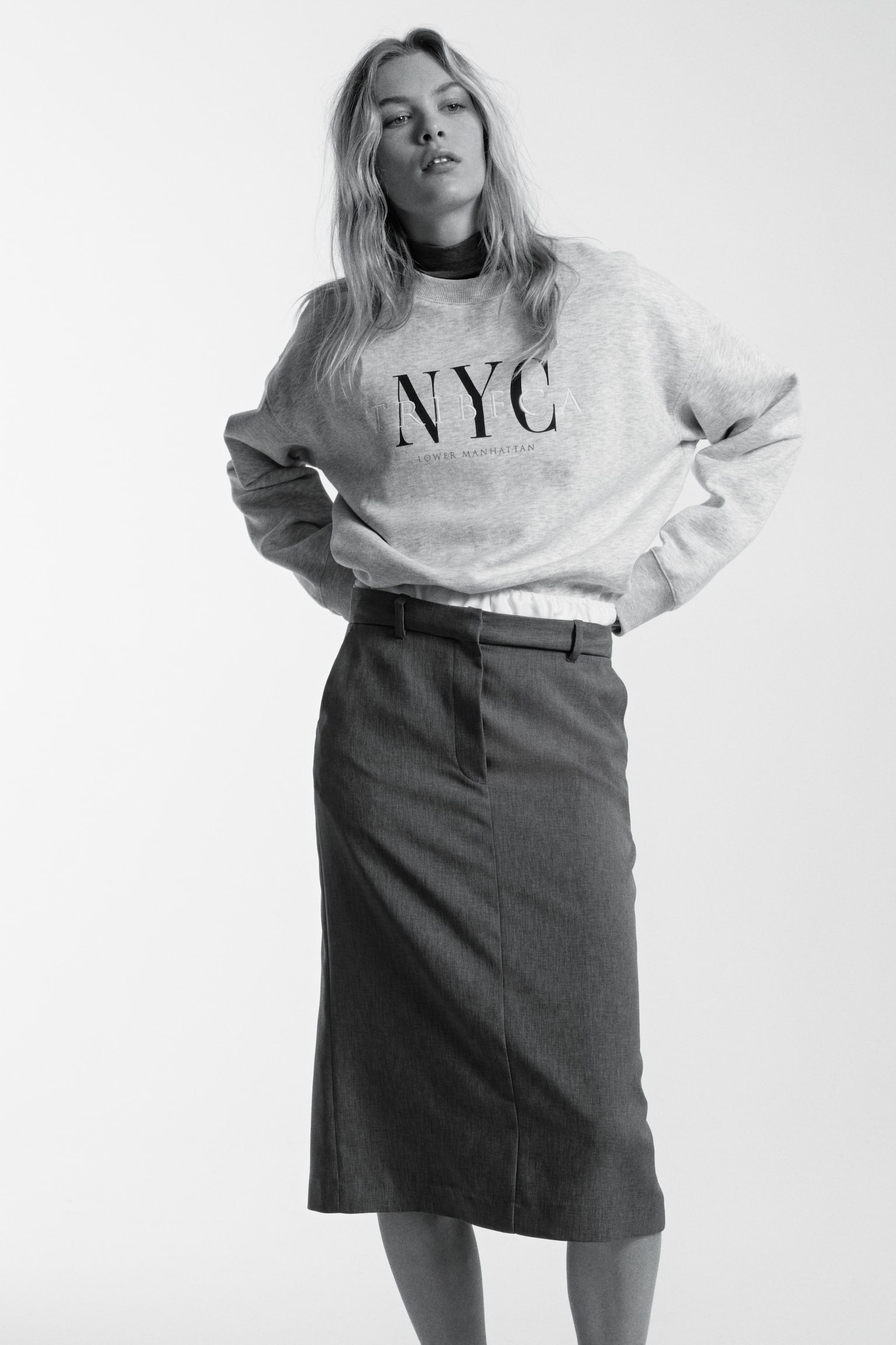 Text-motif sweatshirt - Light grey marl/NYC/Light turquoise/Art Collective/Cream/Le Club/Rust red/Paris/Olive green/Ce Soir/Navy blue/Paris/Cream/Vermont - 7