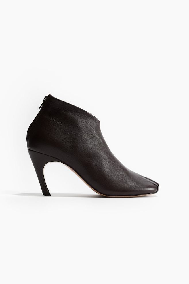 Pleat-detail heeled boots - Burgundy - 1
