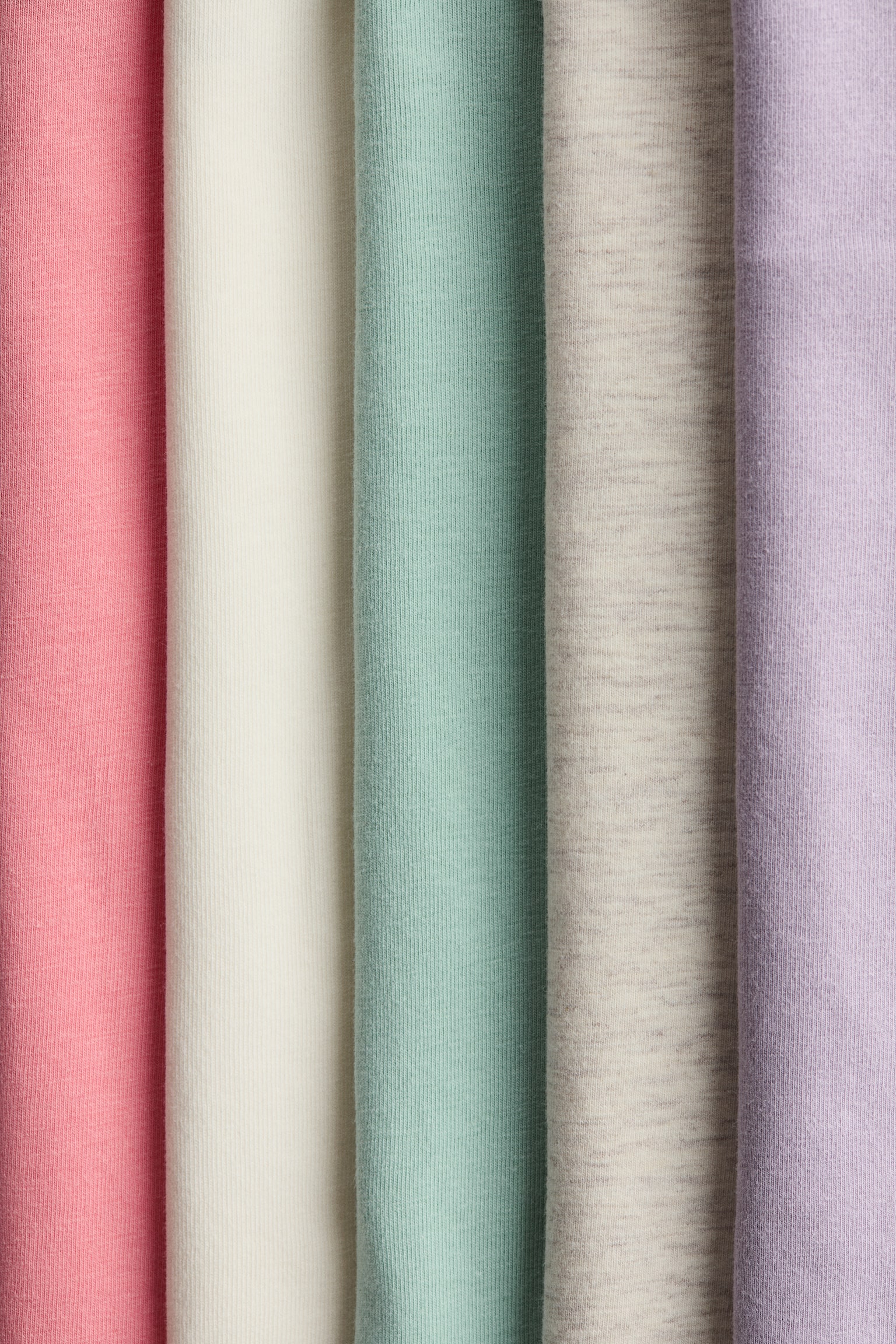 5-pack jersey tops - Light purple/Mint green/Pink/White/Dark grey/Spotted/Dark red/Pink/Purple/Turquoise/Mint green/Pink/Grey/Hearts - 2