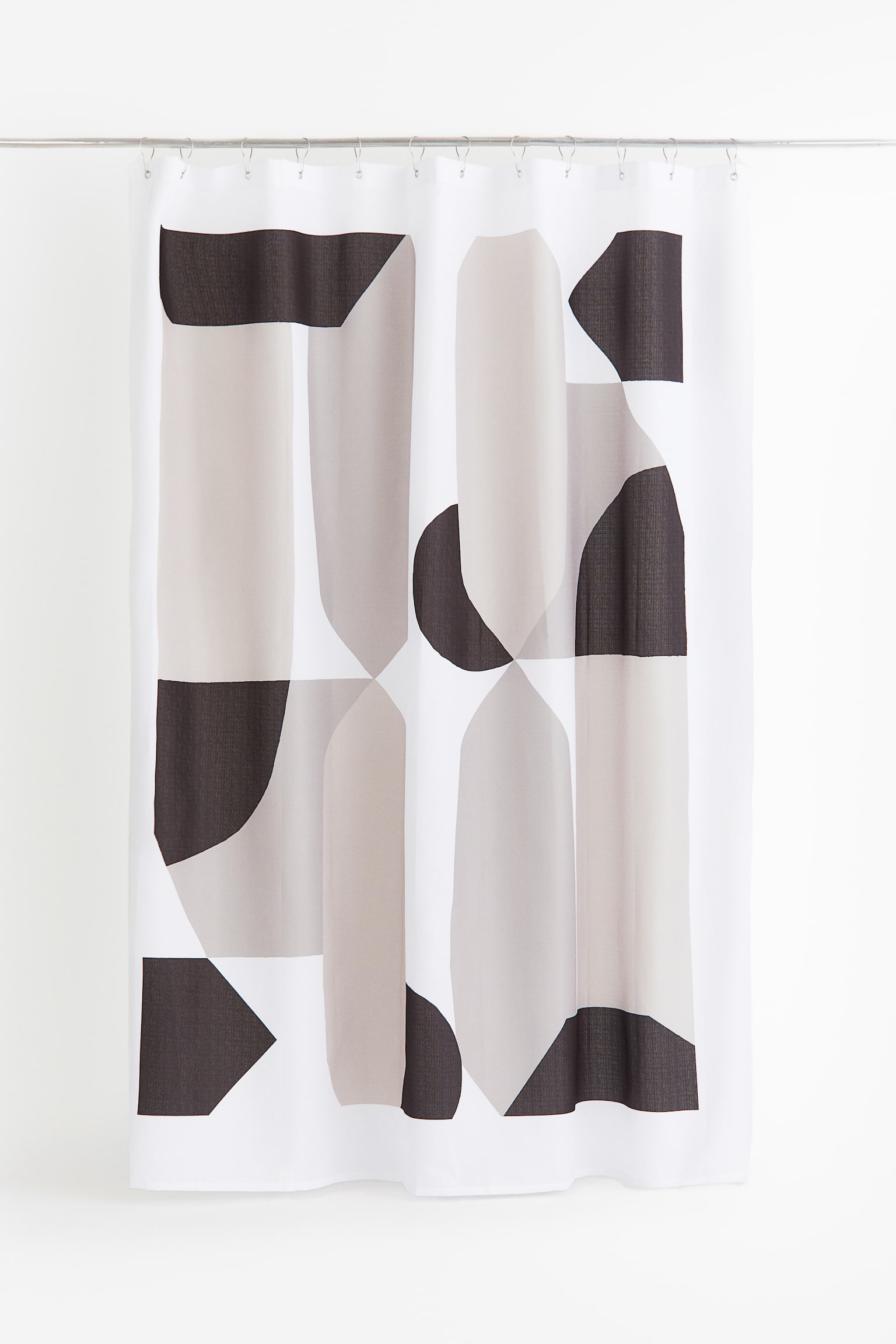 Printed shower curtain - Greige/Patterned/Blue/Patterned - 1