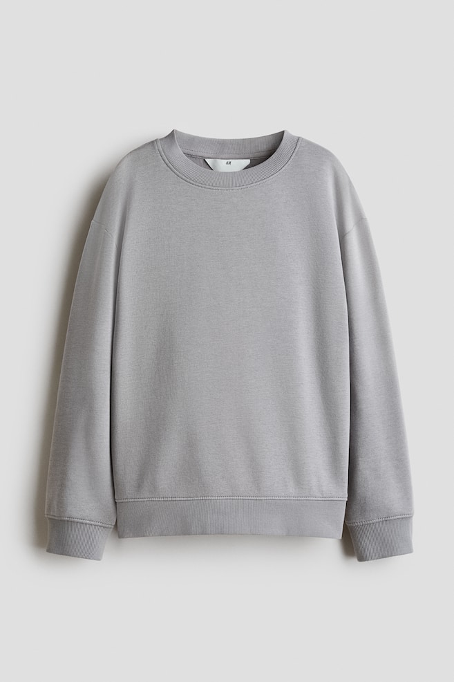 Sweatshirt mit angerauter Innenseite - Grau/Schwarz/Dunkelgrün/Gestreift/Dunkelgrün - 1