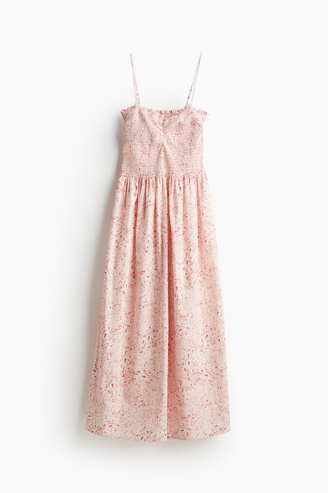 Robe avec corsage smocké - Rose clair/motif/Crème/noir/fleuri/Crème/fleuri/Bleu foncé/motif cachemire - 1