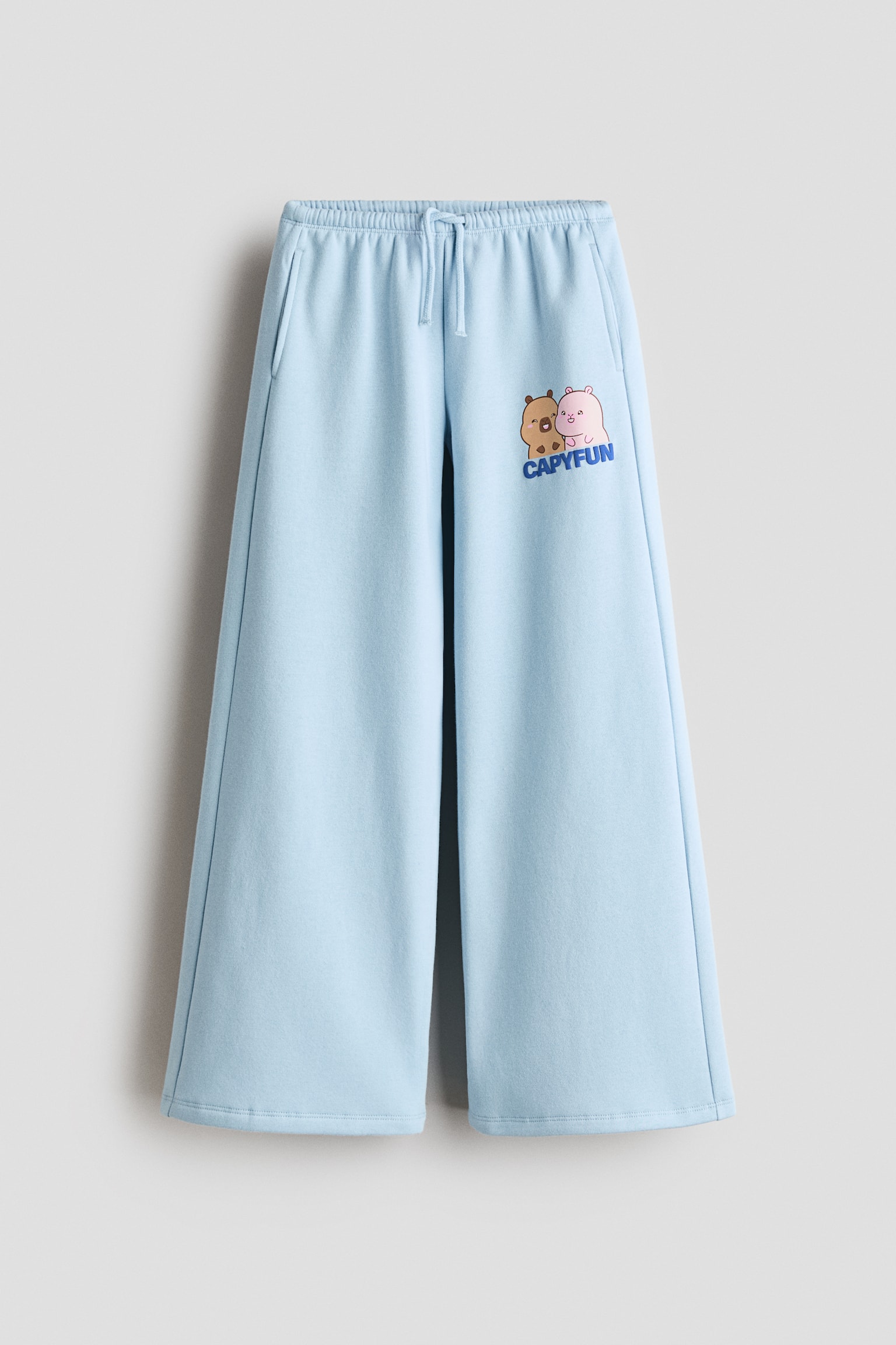Print-motif joggers - Light blue/CapyFun