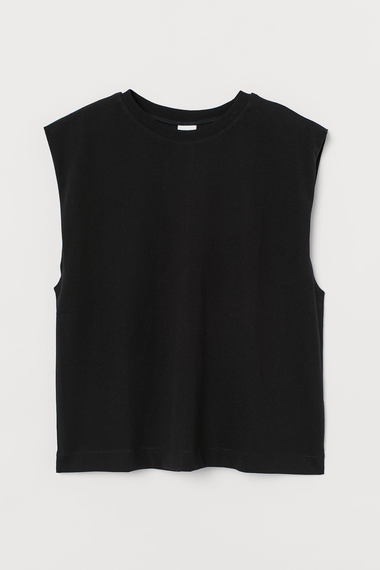 Sleeveless T-shirt - Round Neck - Sleeveless - Black - Ladies | H&M US