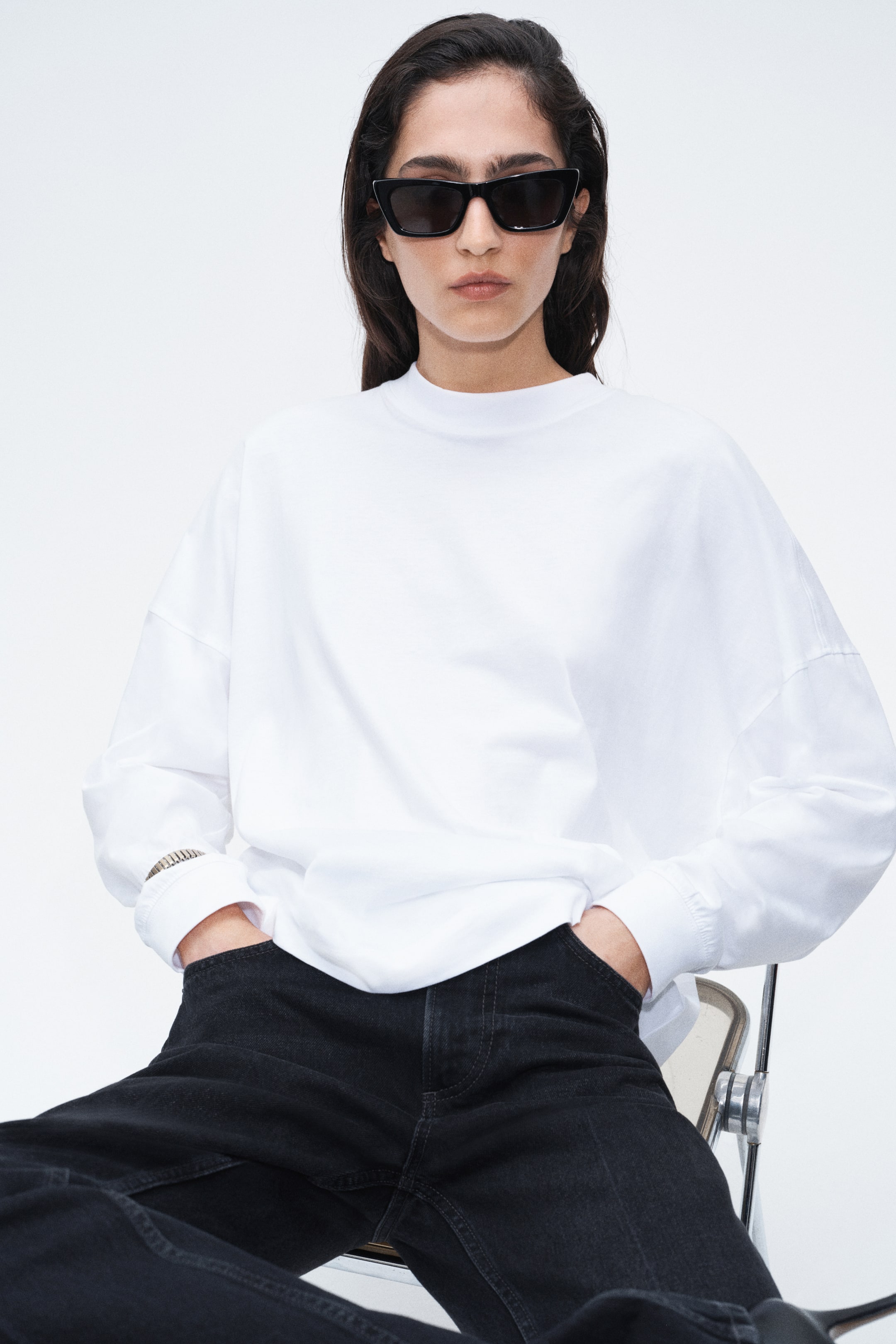 Long-Sleeved Cotton Top