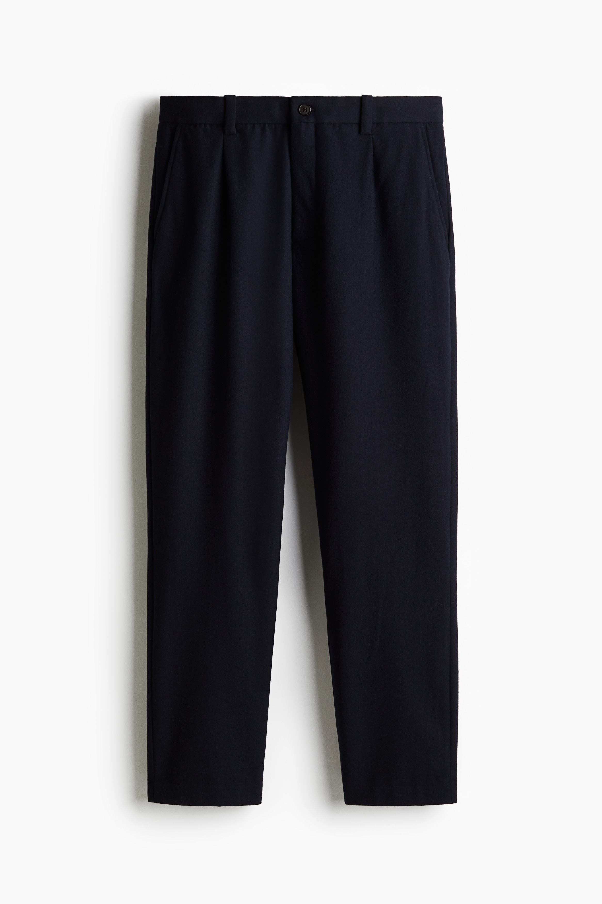 Men - Navy blue Regular Fit Felted trousers - Size: 34  - H&M