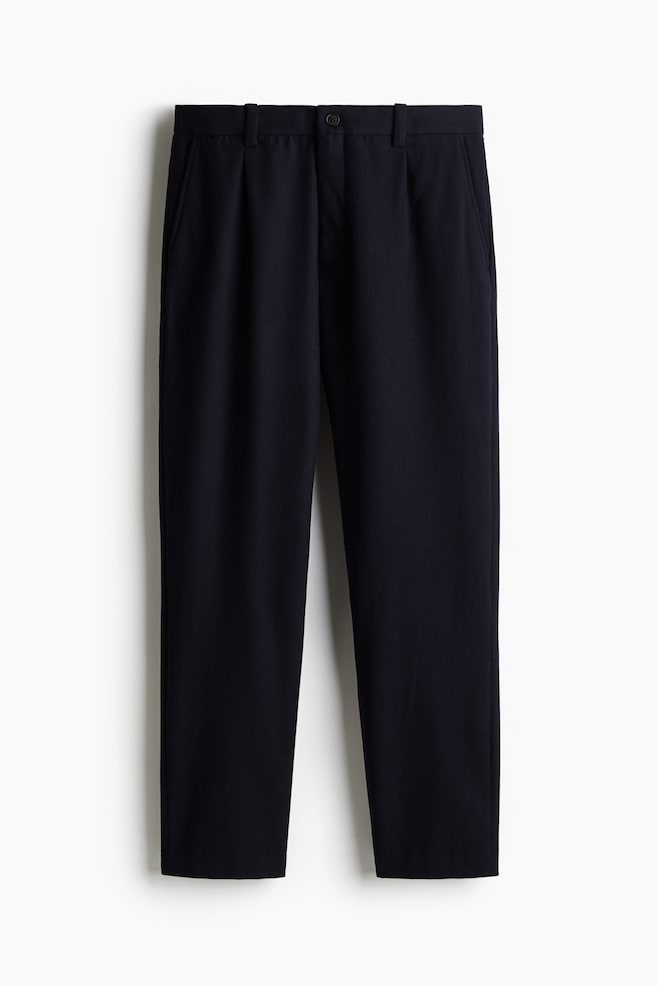 Pantaloni din fetru Regular Fit - Bleumarin - 1