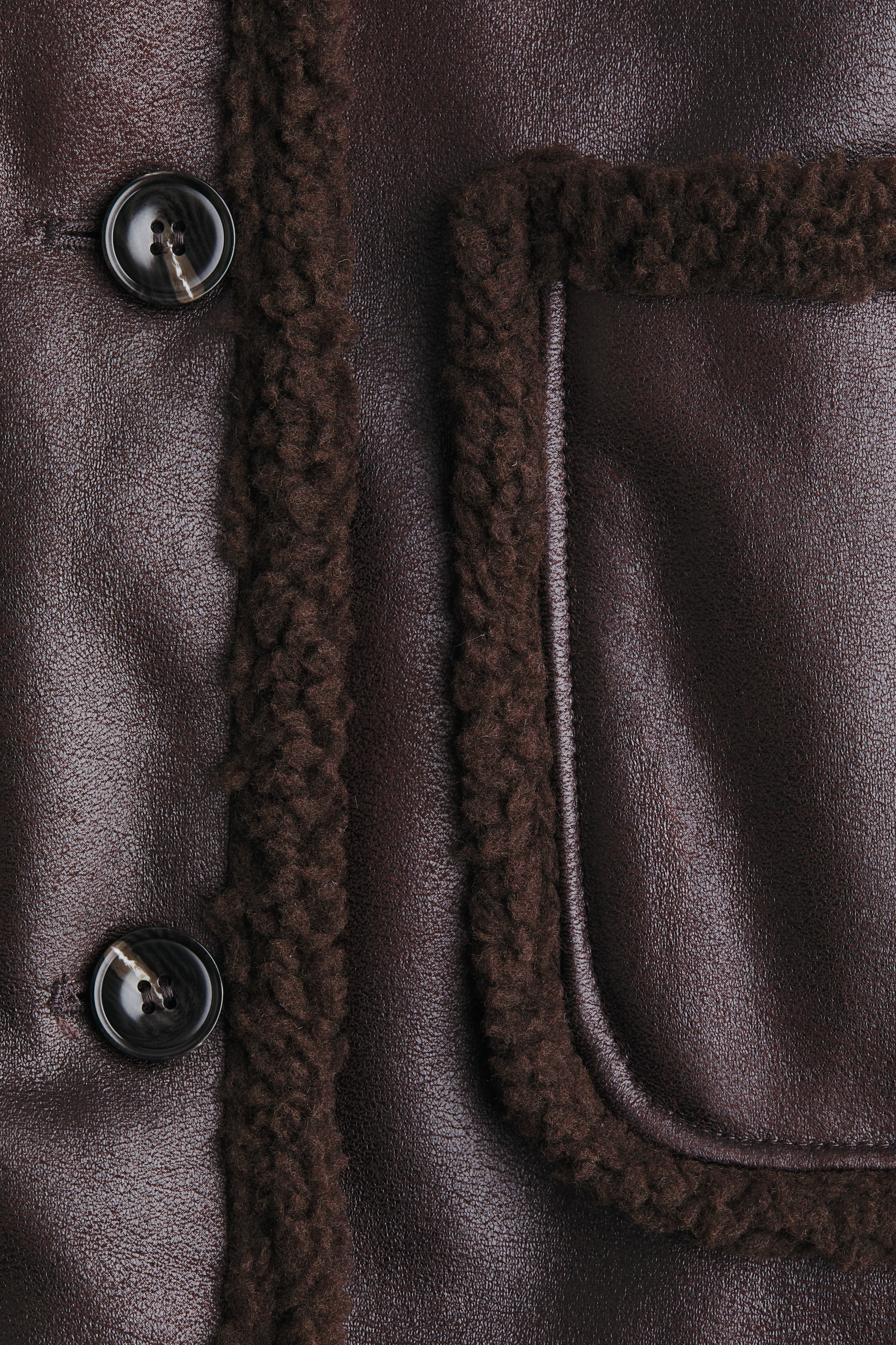 Zobrazit větší obrázek: Double-faced coat - Tmavě hnědá - ŽENY | H&M CZ 7