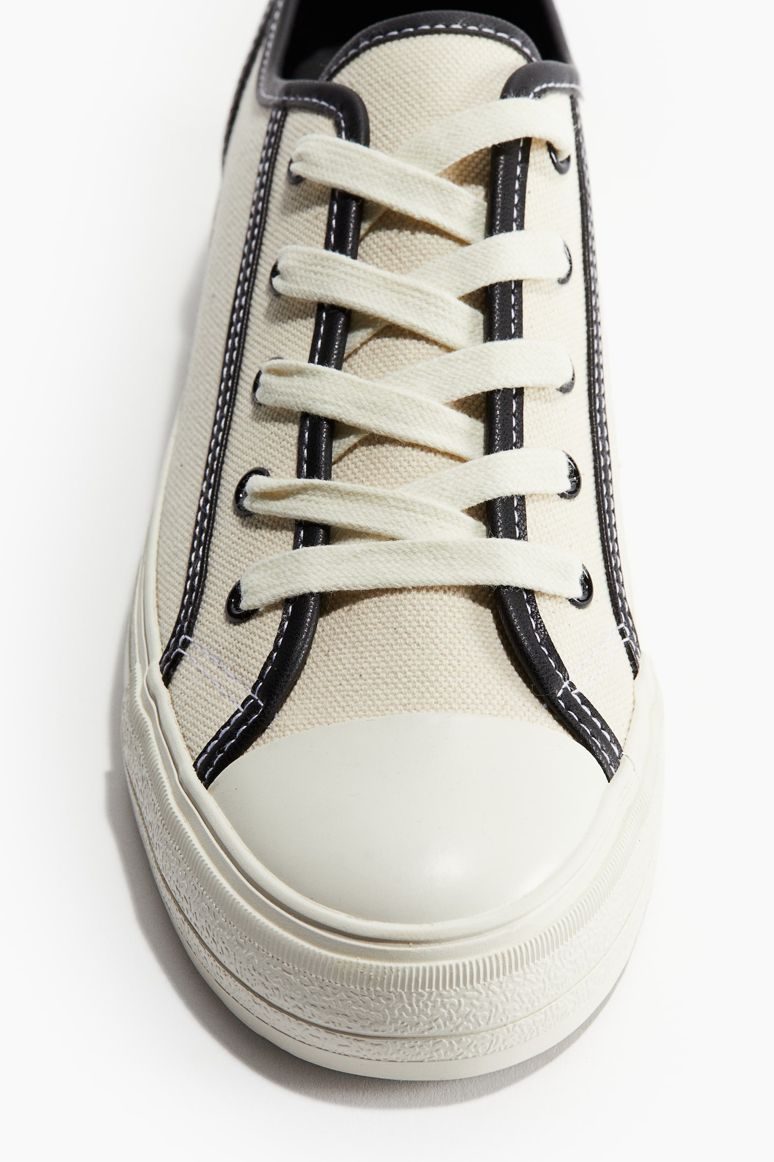 Canvas Sneakers - Cream/Cream/Khaki green - 4