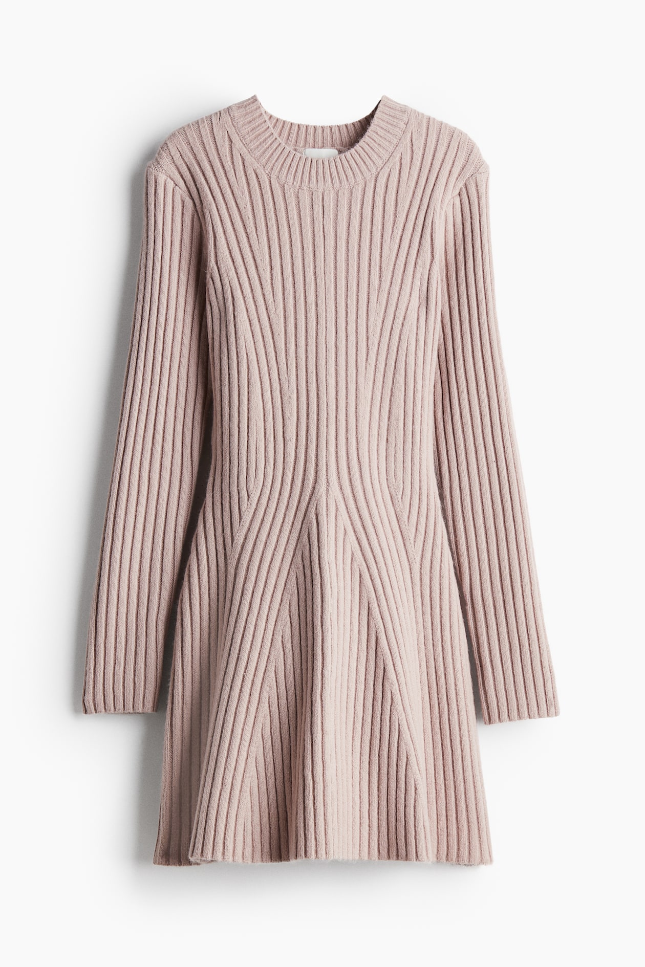 Rib-knit dress Powder pink Ladies H&M