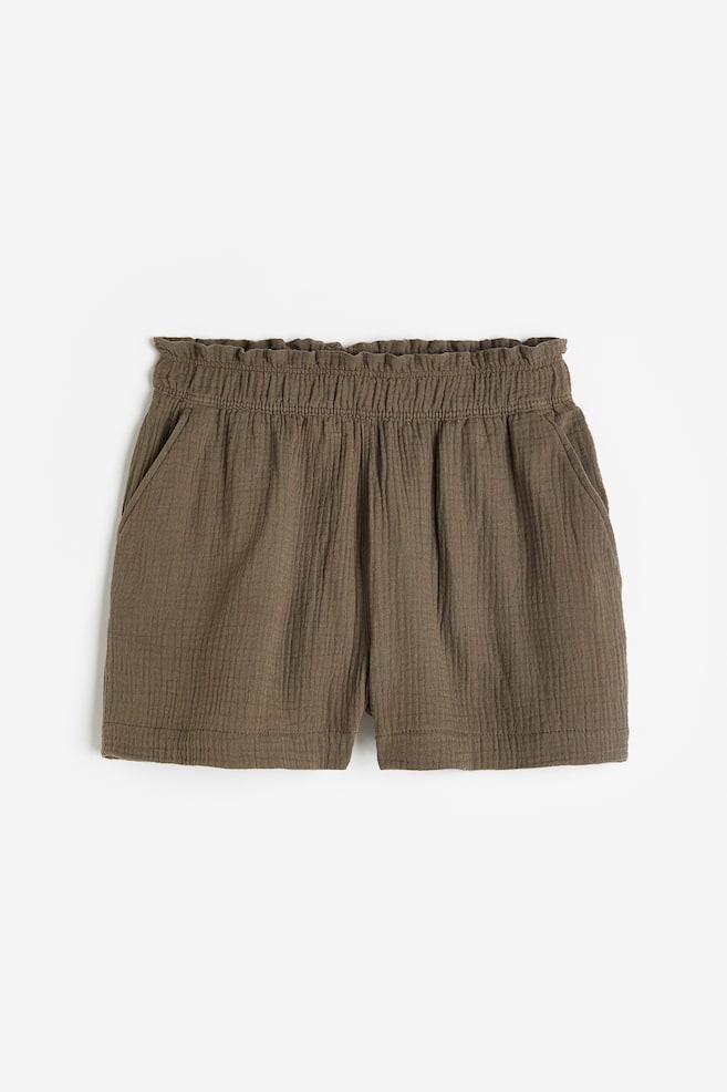 Crinkled cotton shorts - Mörk mullvad/Mörkröd/Ljusblå/Blå/Palmer - 2