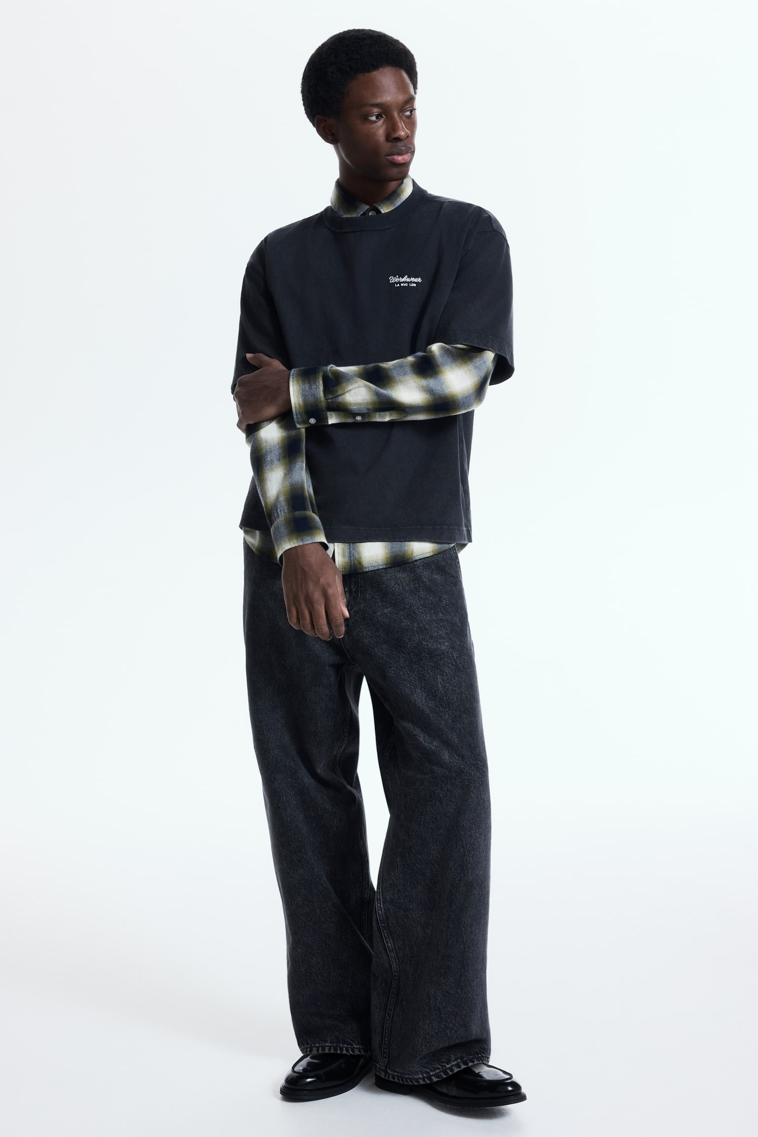 טישירט עם הדפס Loose Fit - שחור/Workwear/אפור בהיר/Not for Ceremony/אדום/Sunset - 4