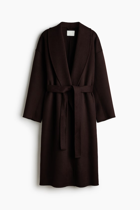 Женские куртки H&M Oversized Handmade Wool-Blend Coat